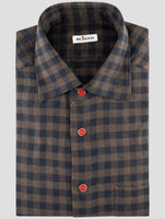 Kiton Green Blue Cotton Shirt