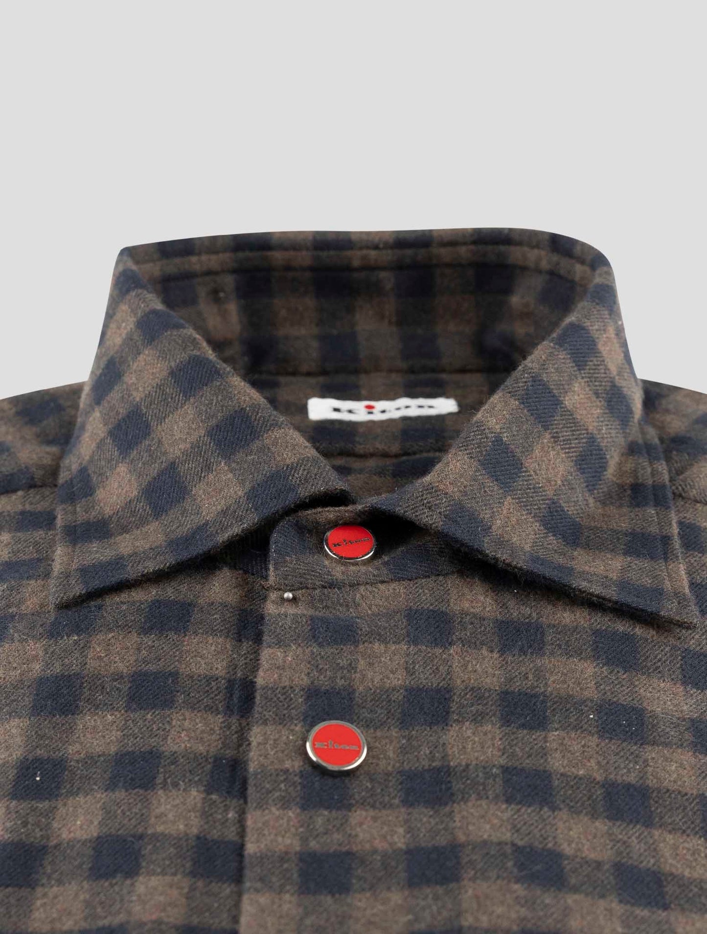 Kiton Green Blue Cotton Shirt