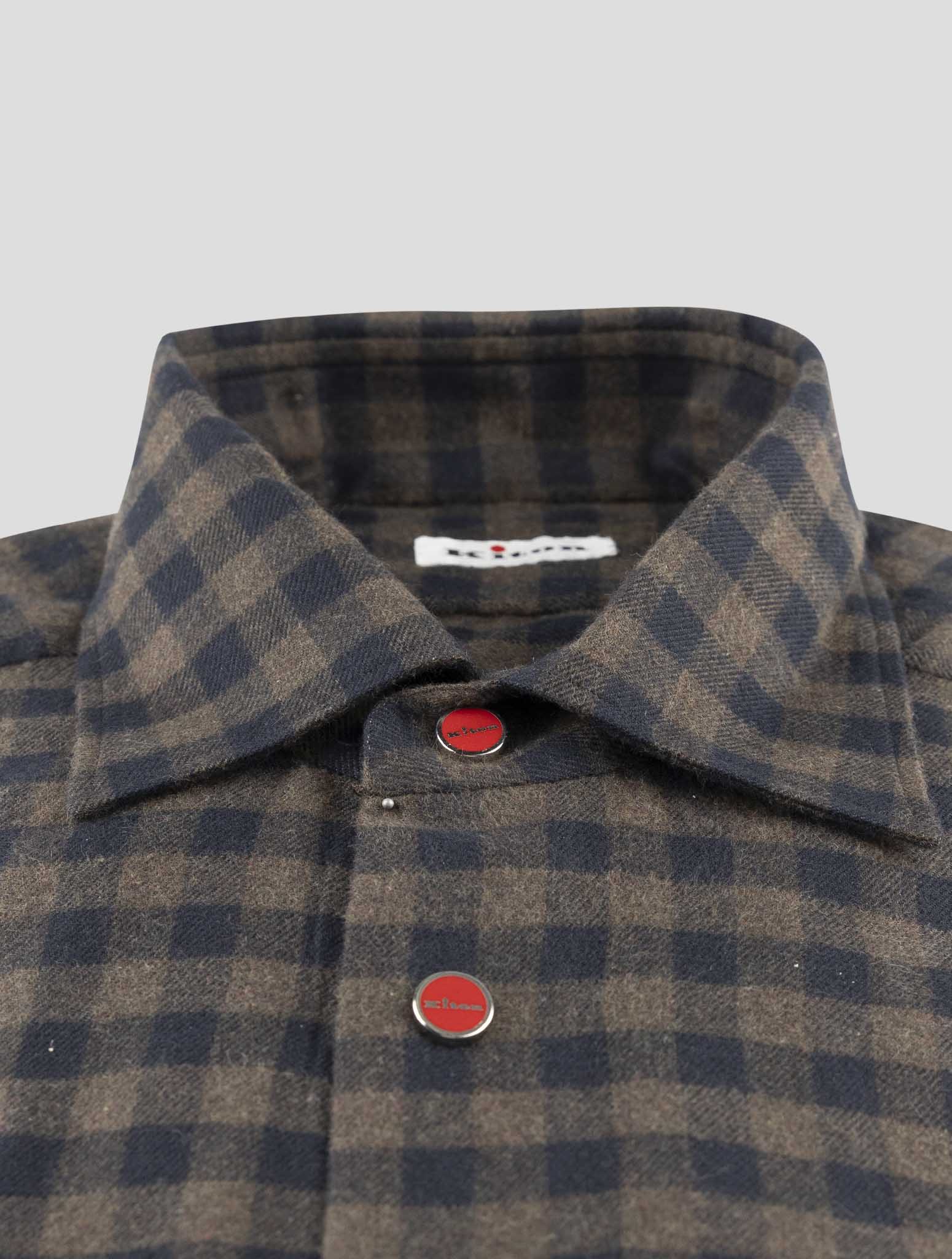 Kiton Green Blue Cotton Shirt