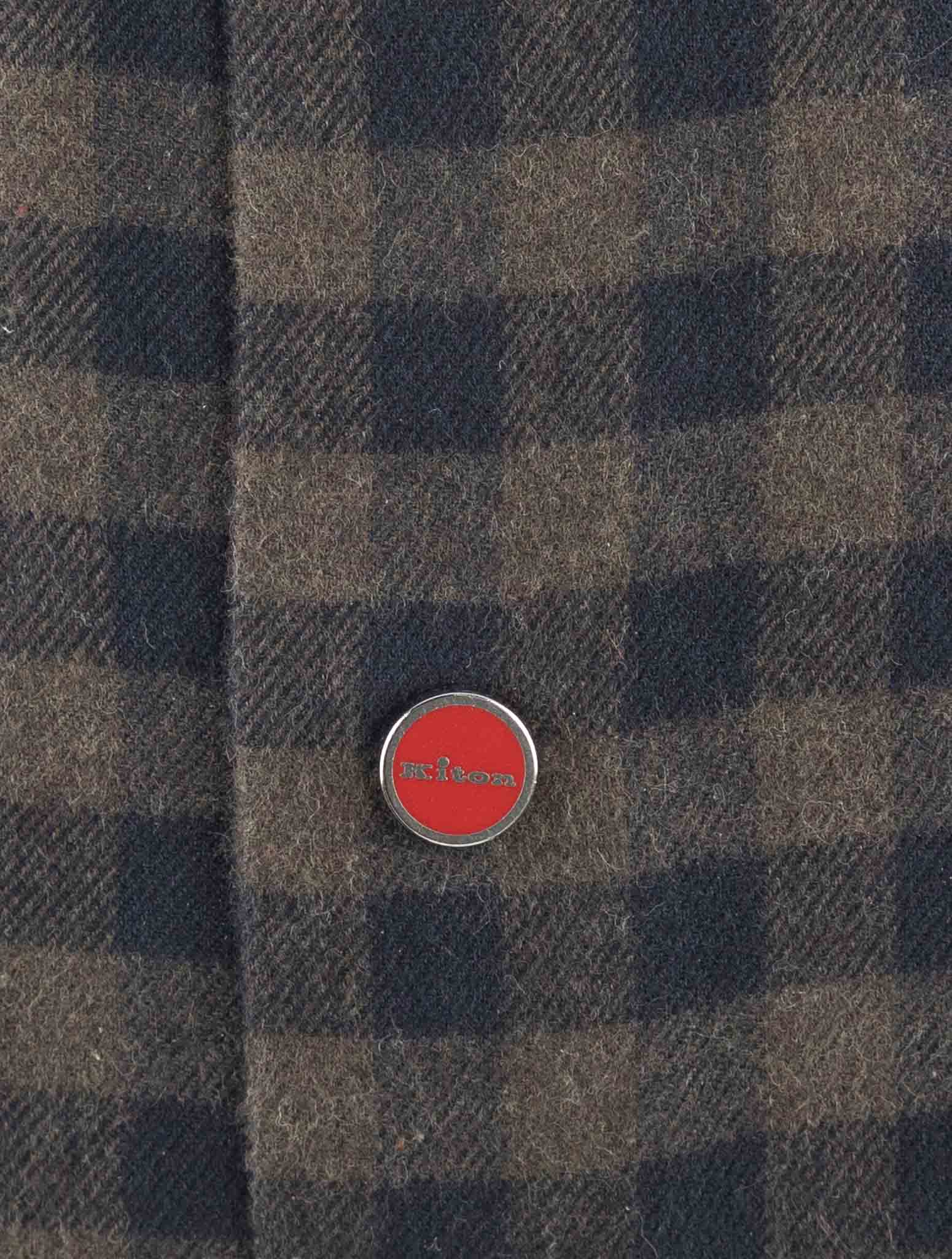 Kiton Green Blue Cotton Shirt