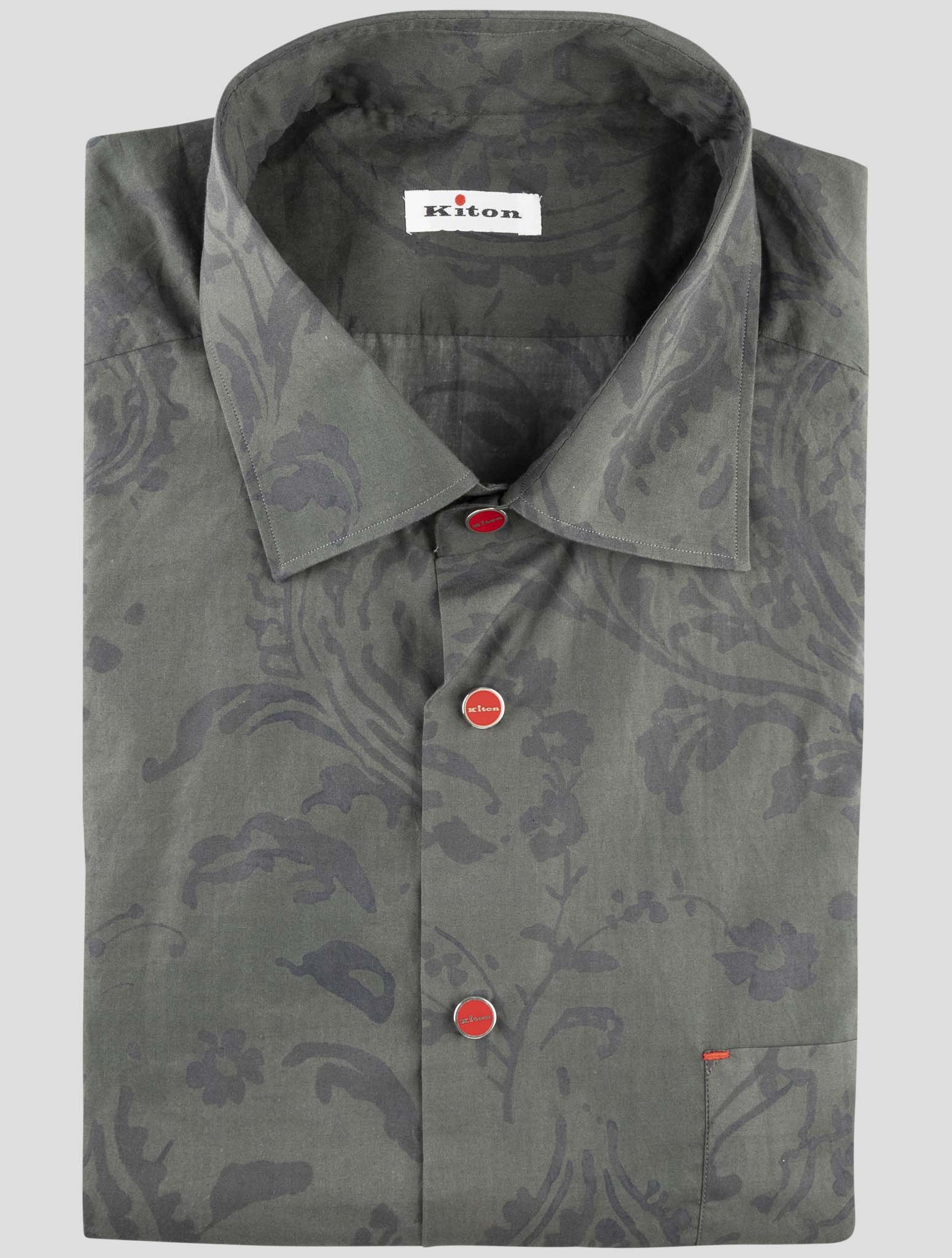 Kiton Green Cotton Shirt