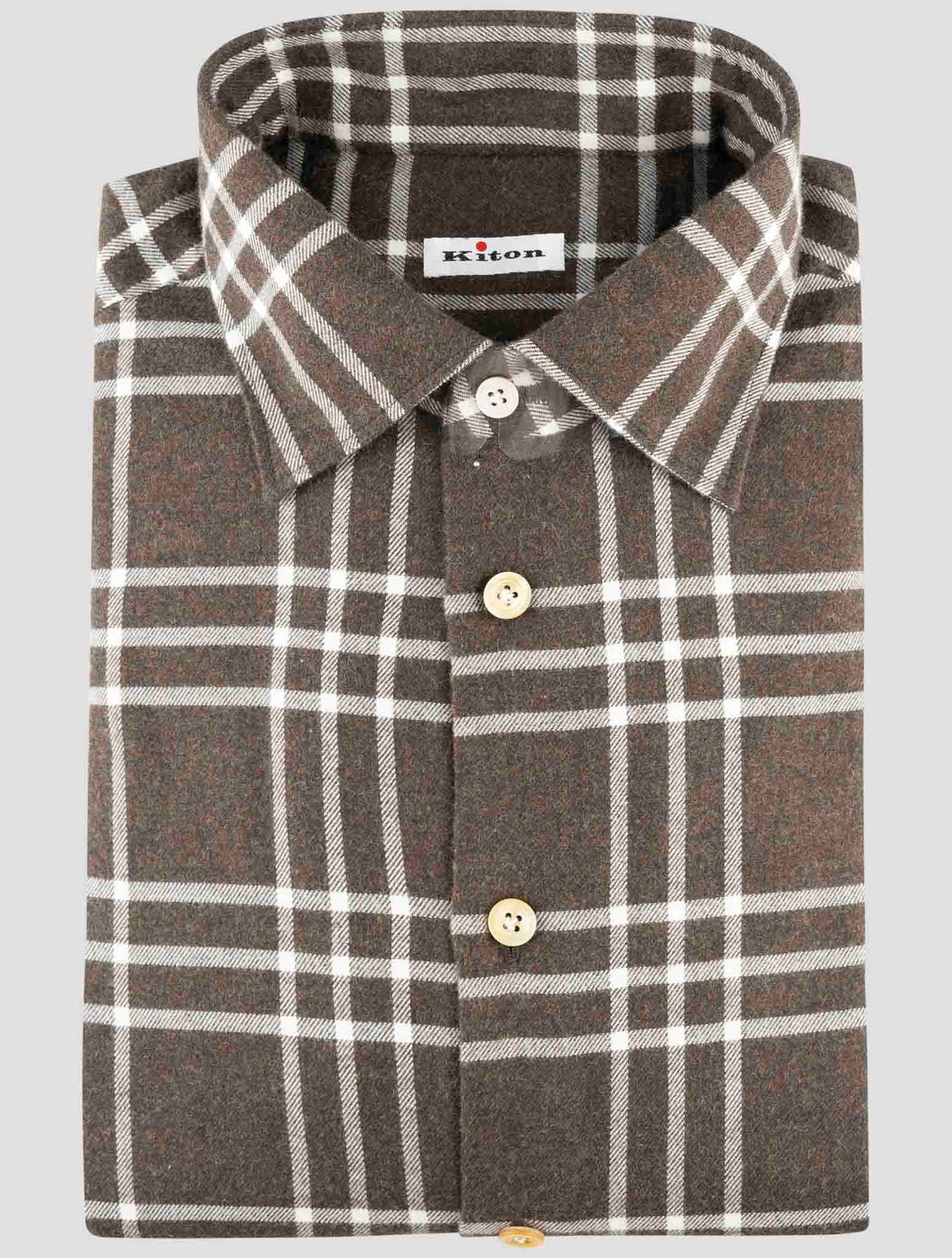 Kiton Brown Cotton Shirt