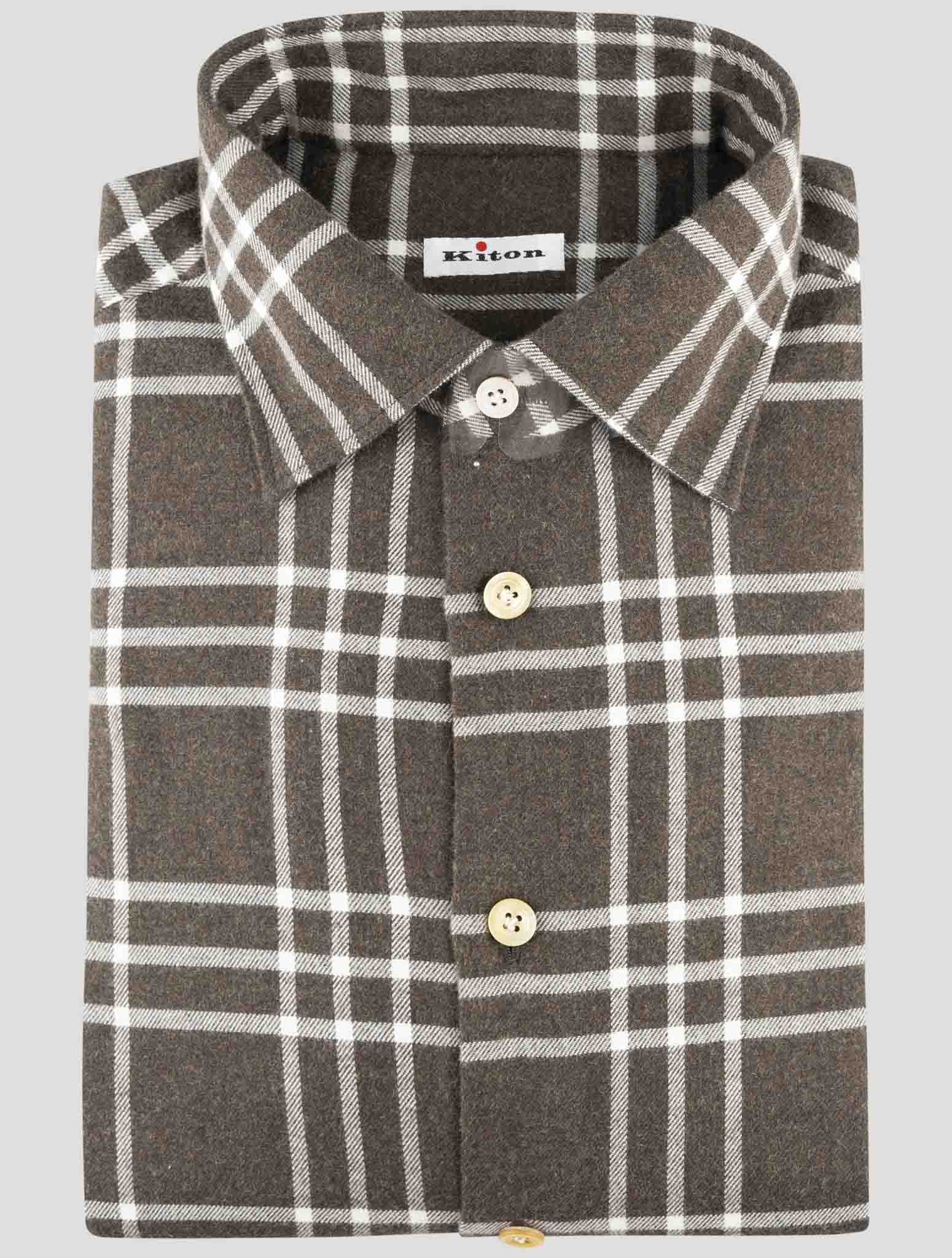 Kiton Brown Cotton Shirt
