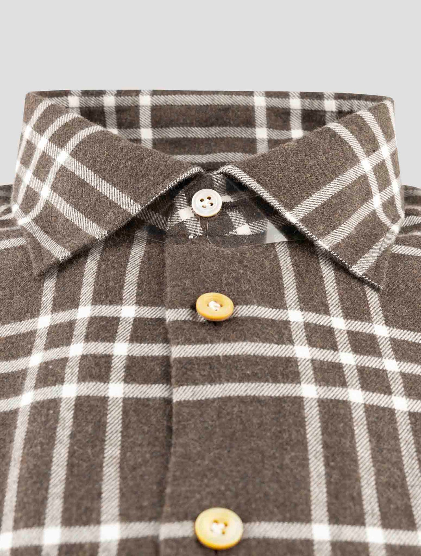Kiton Brown Cotton Shirt