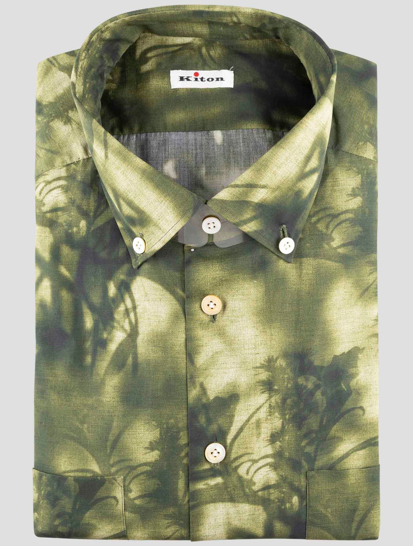 Kiton Green Cotton Shirt