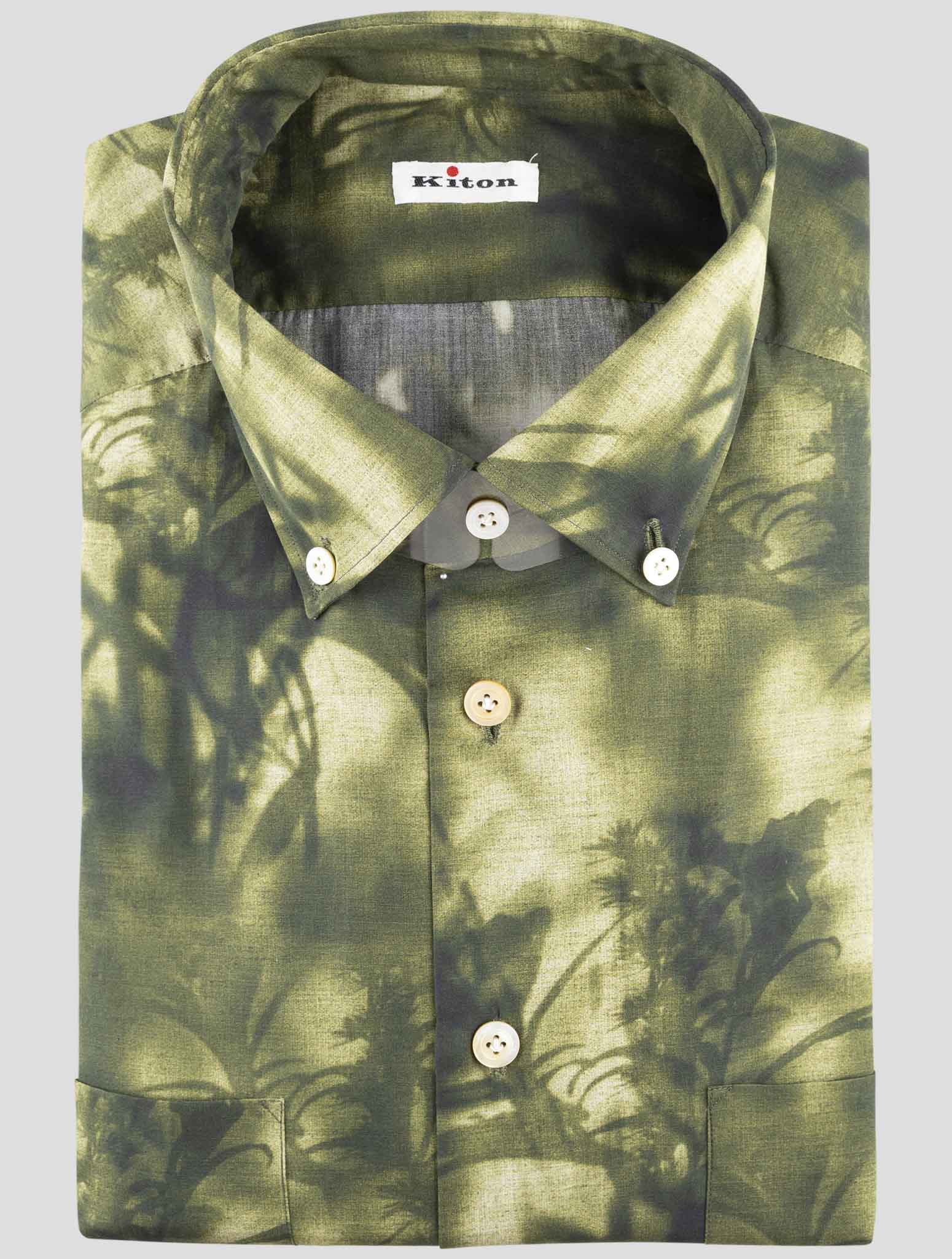 Kiton Green Cotton Shirt