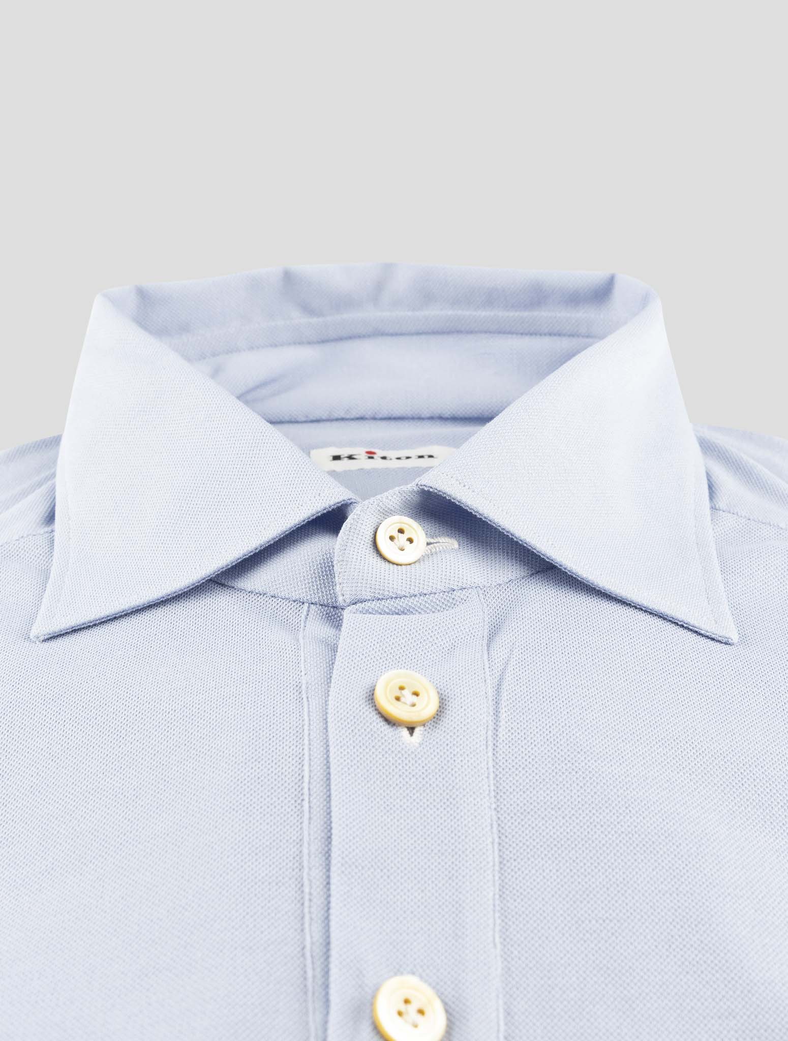 Kiton Light Blue Cotton Sweater Polo