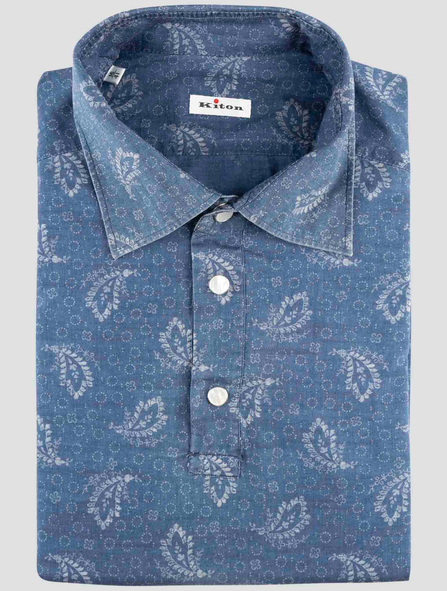 Kiton Blue Cotton Sweater Polo