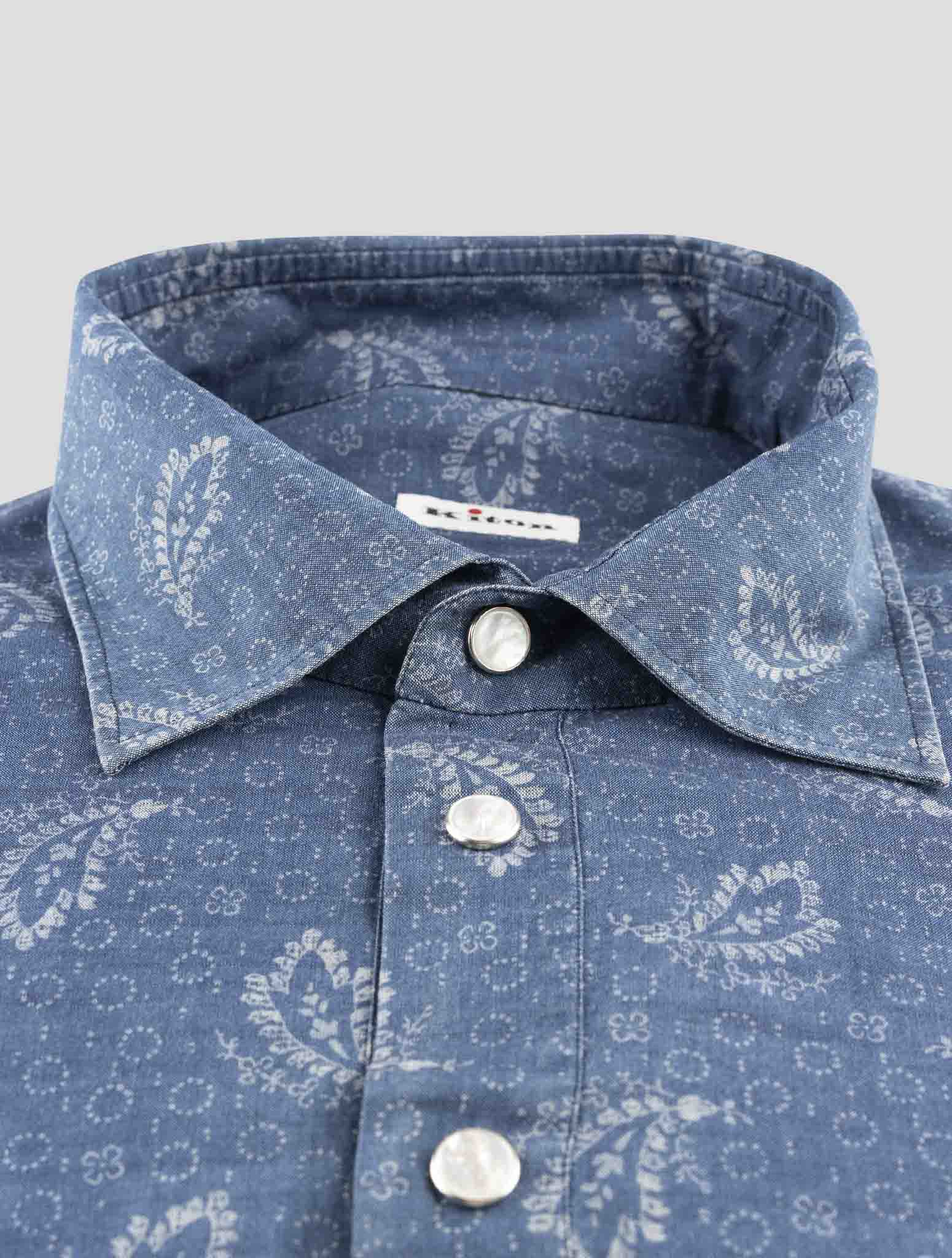 Kiton Blue Cotton Sweater Polo