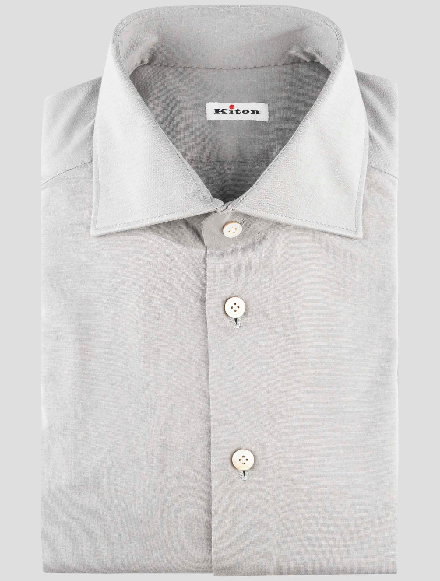 Kiton Gray Cotton Shirt