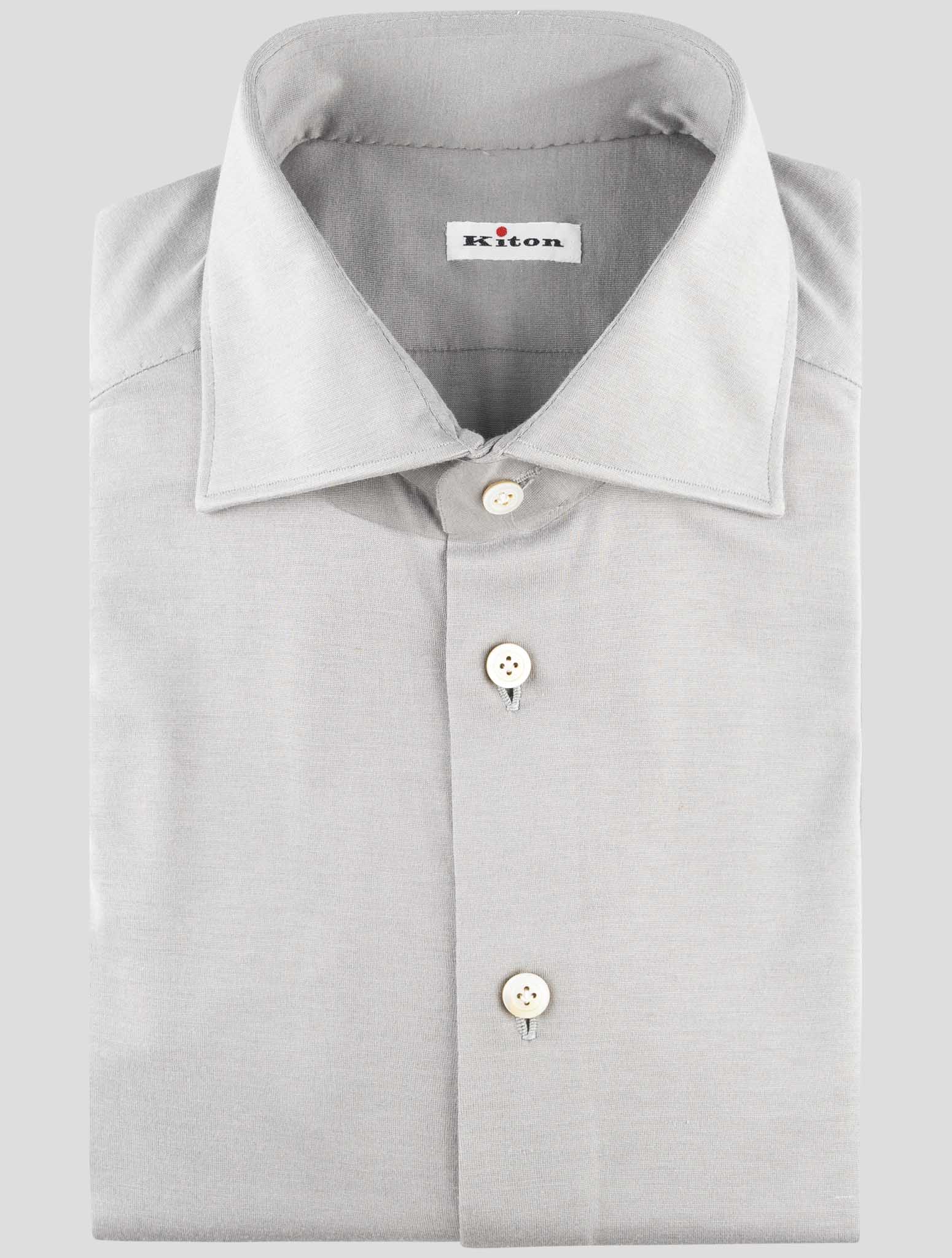 Kiton Gray Cotton Shirt