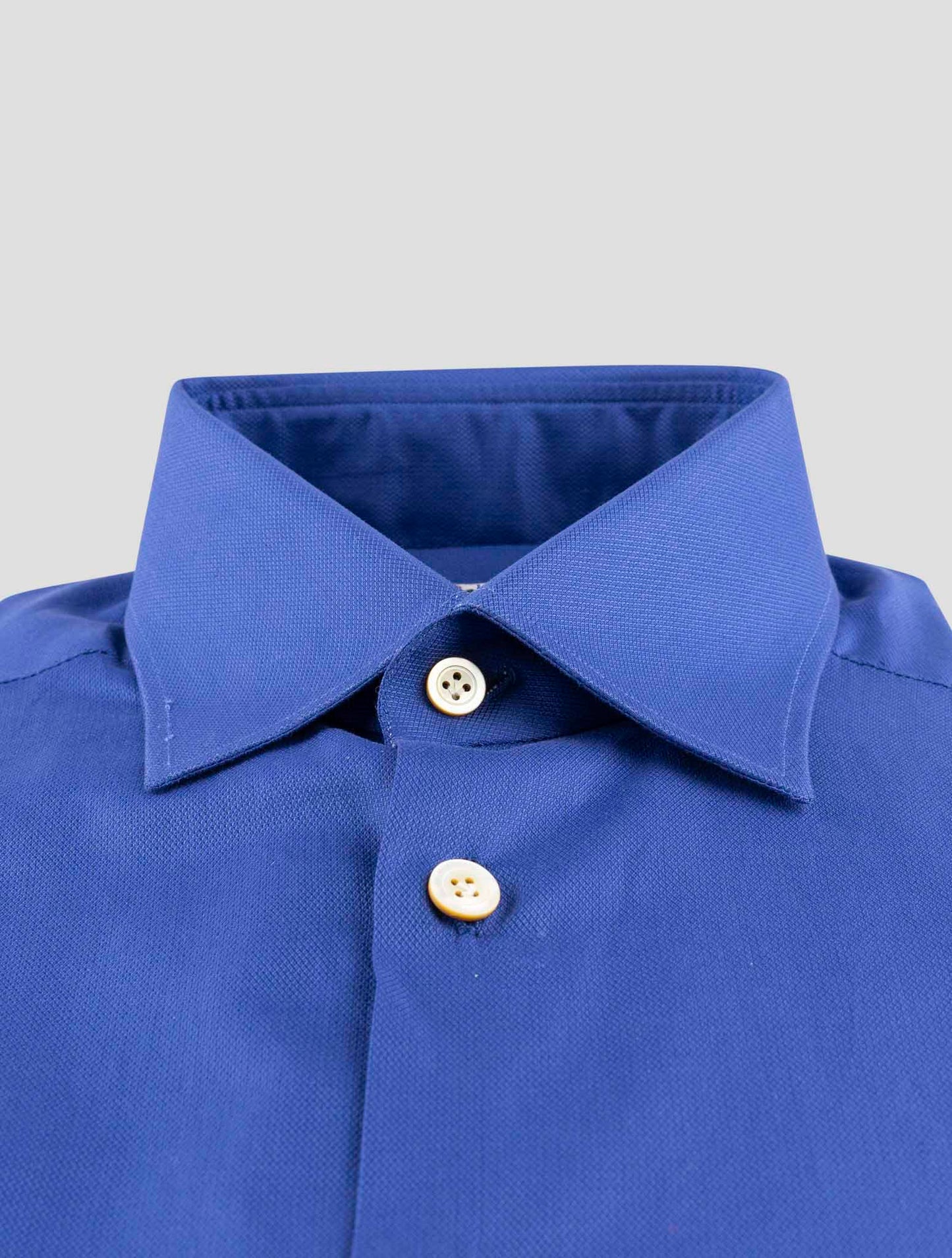 Kiton Blue Cotton Shirt