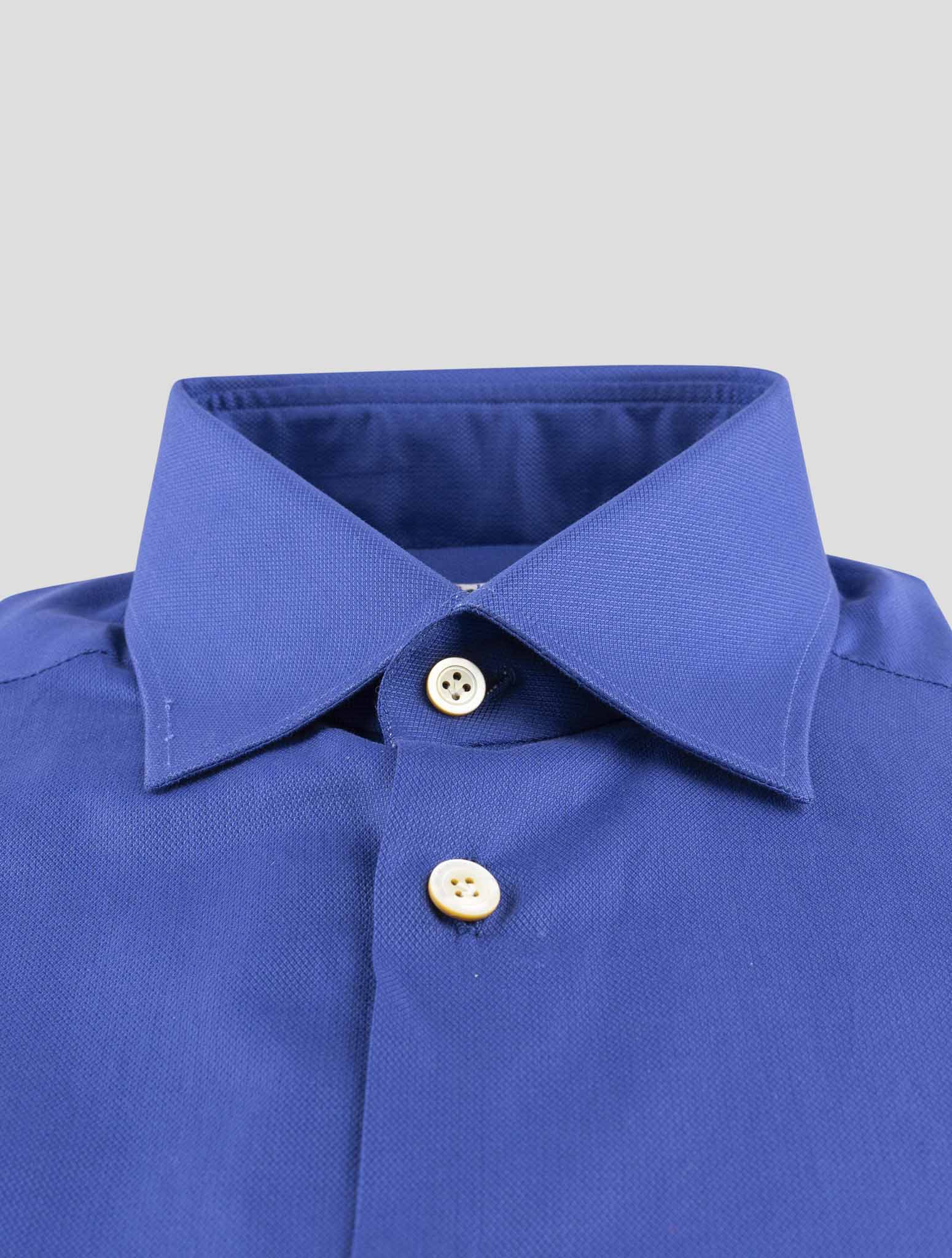 Kiton Blue Cotton Shirt