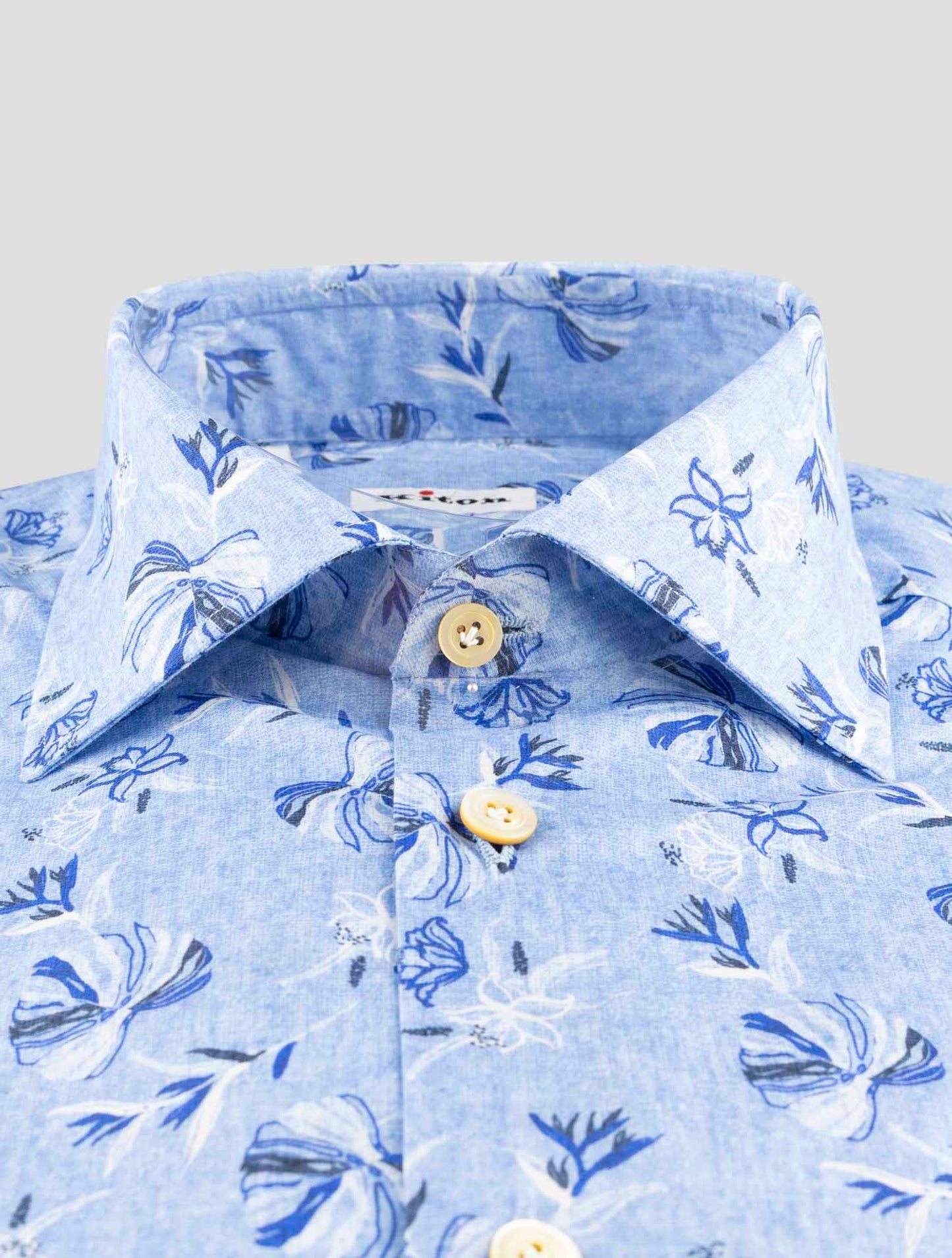 Kiton Light Blue Cotton Ea Shirt