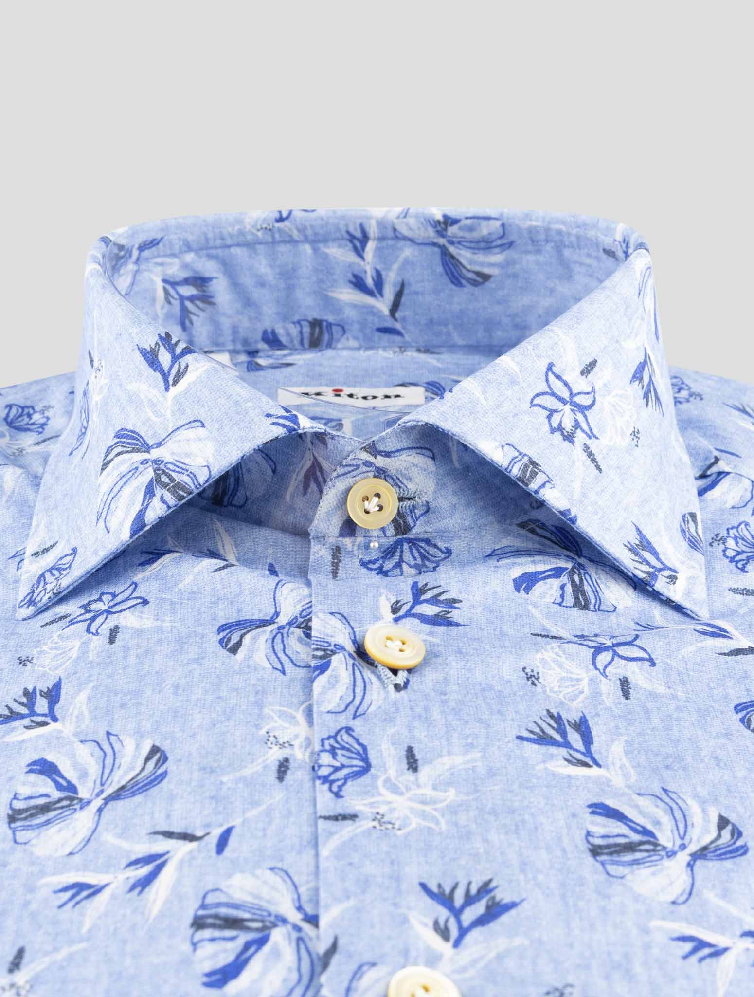 Kiton Light Blue Cotton Ea Shirt