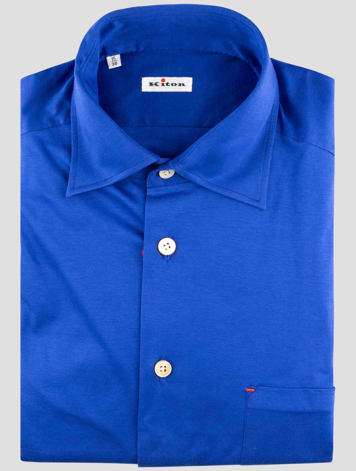 Kiton Blue Cotton Shirt