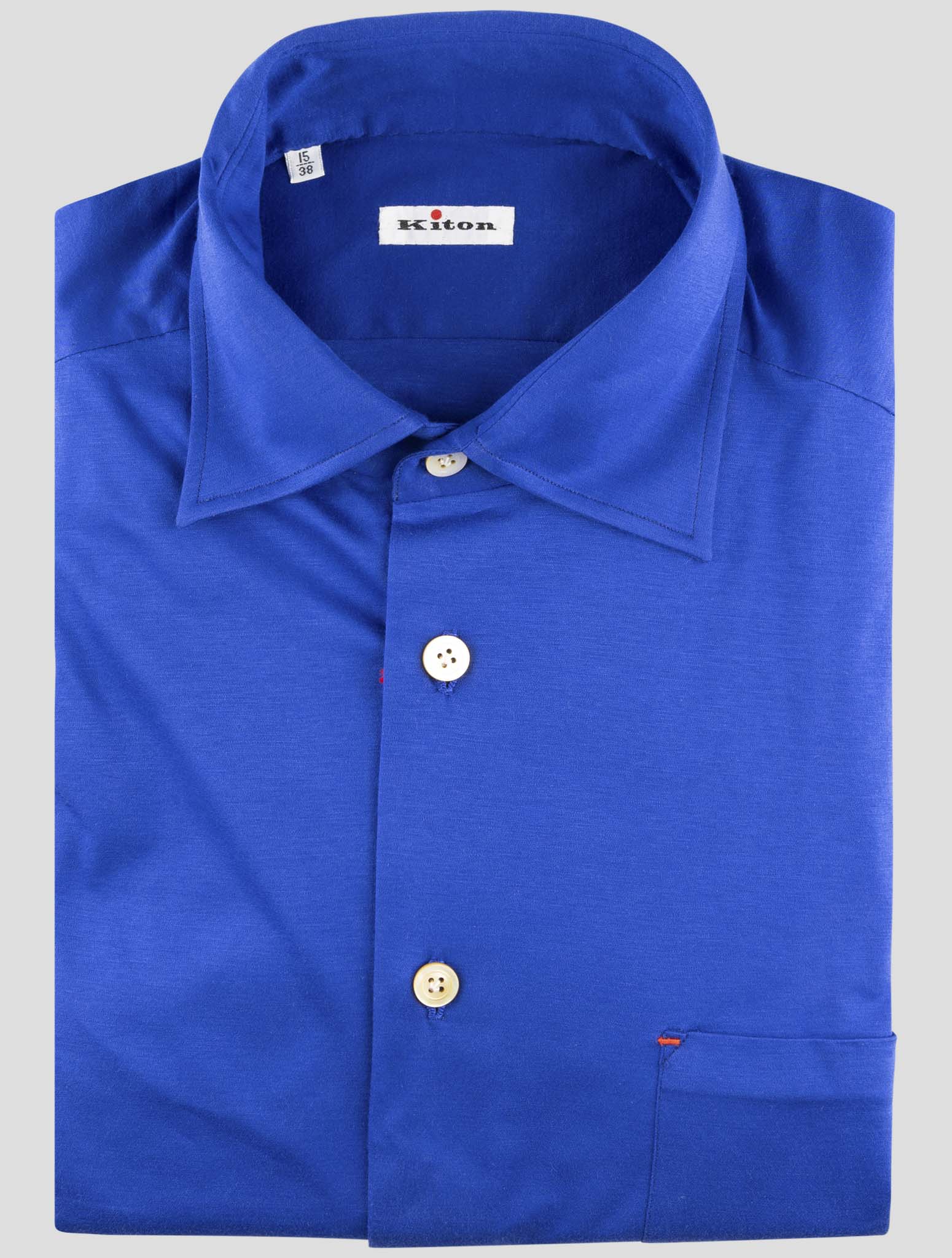 Kiton Blue Cotton Shirt