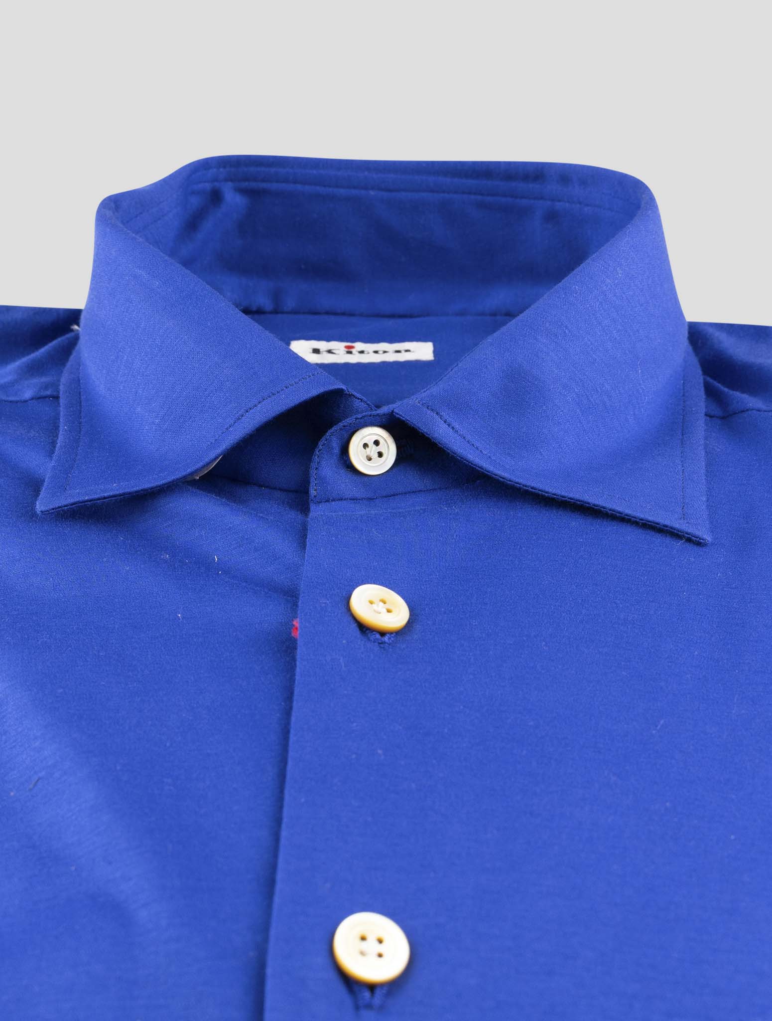 Kiton Blue Cotton Shirt
