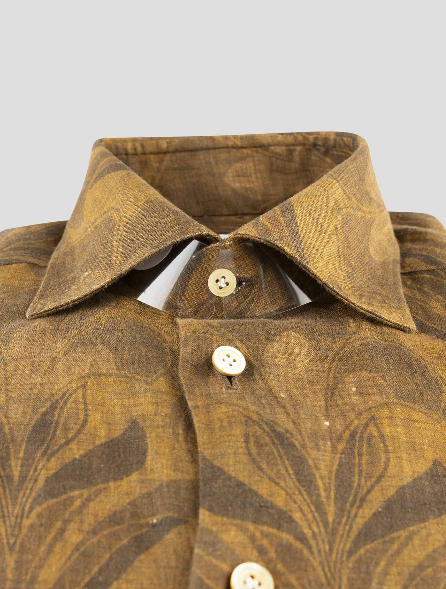 Kiton Brown Linen Shirt