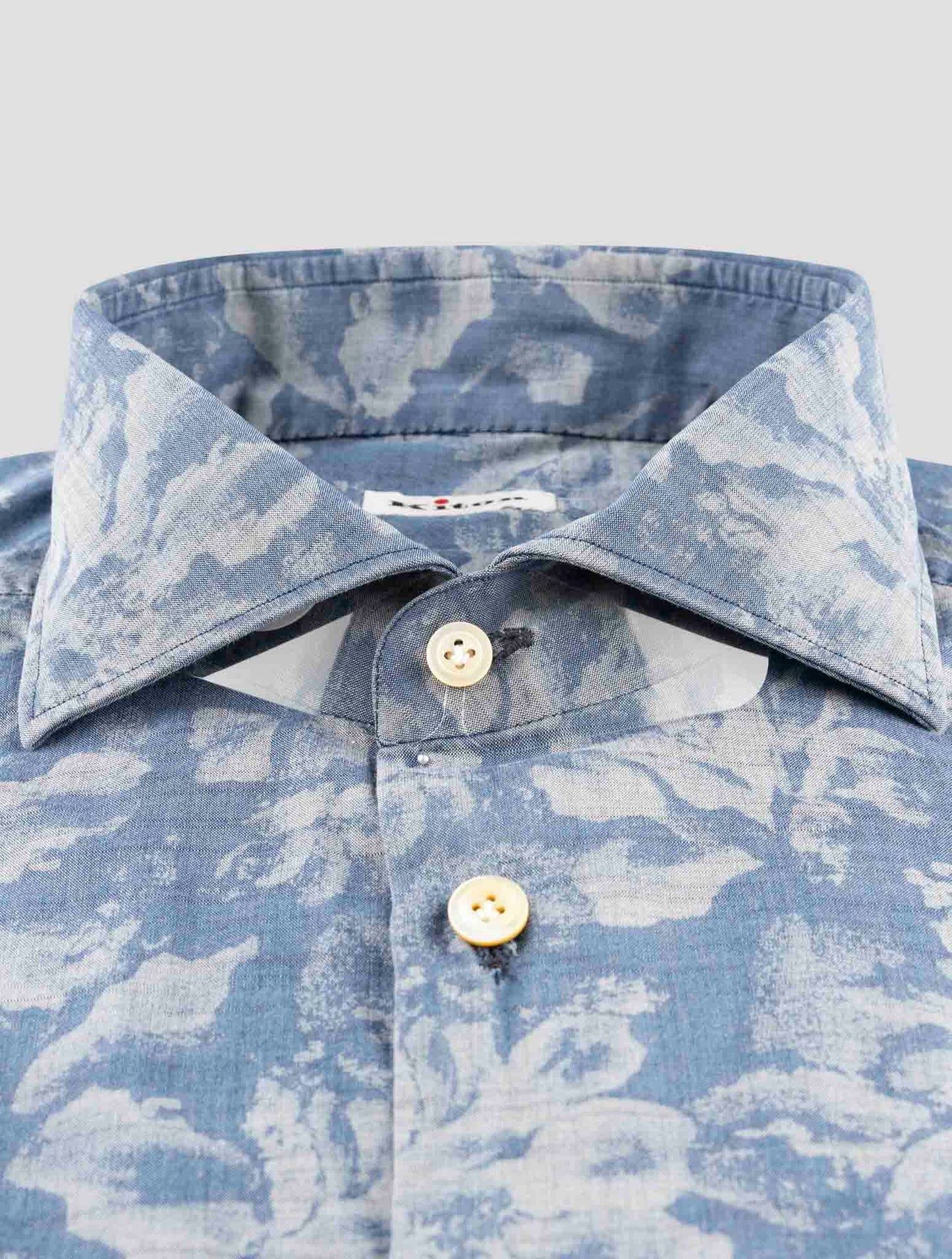 Kiton Blue Cotton Shirt