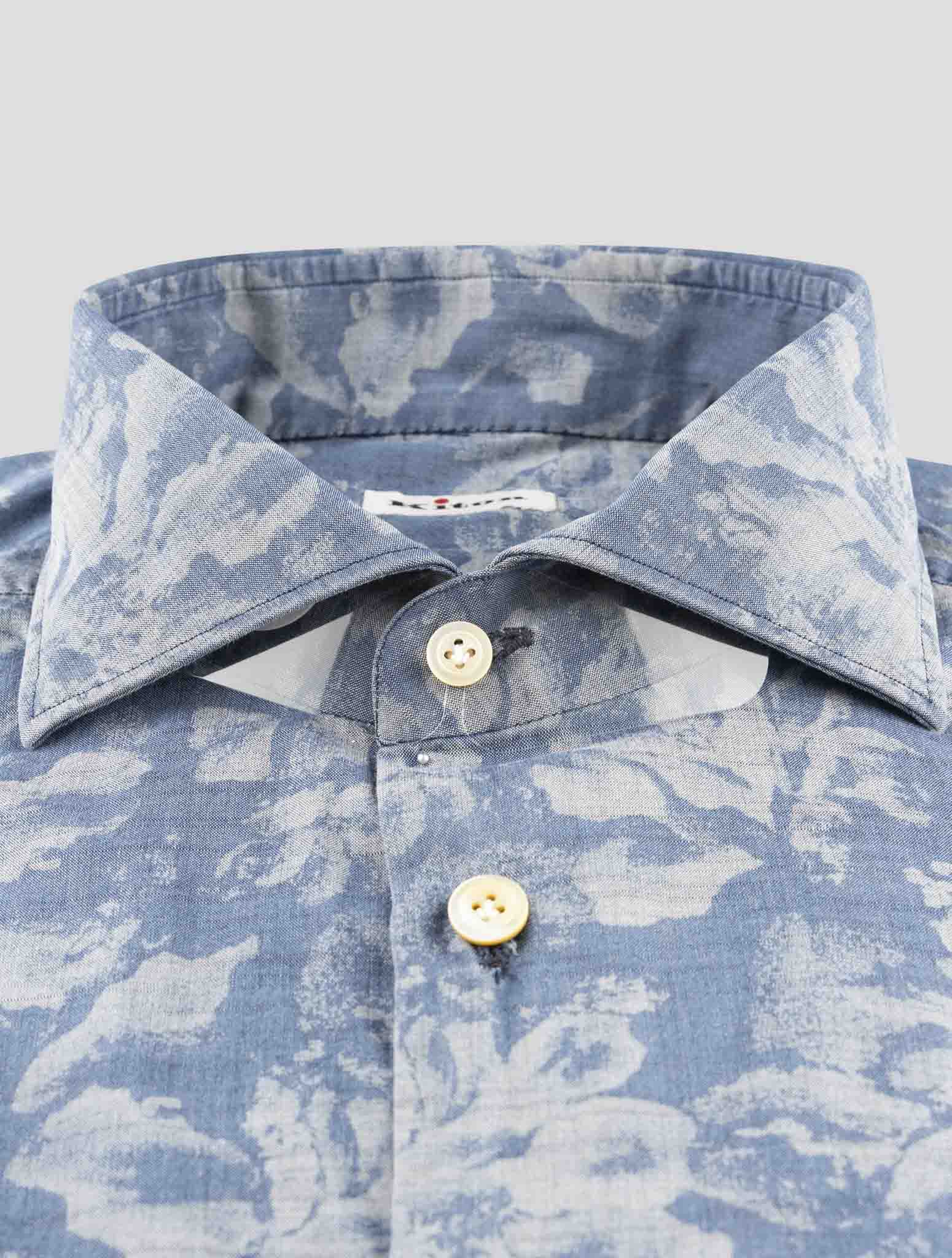 Kiton Blue Cotton Shirt