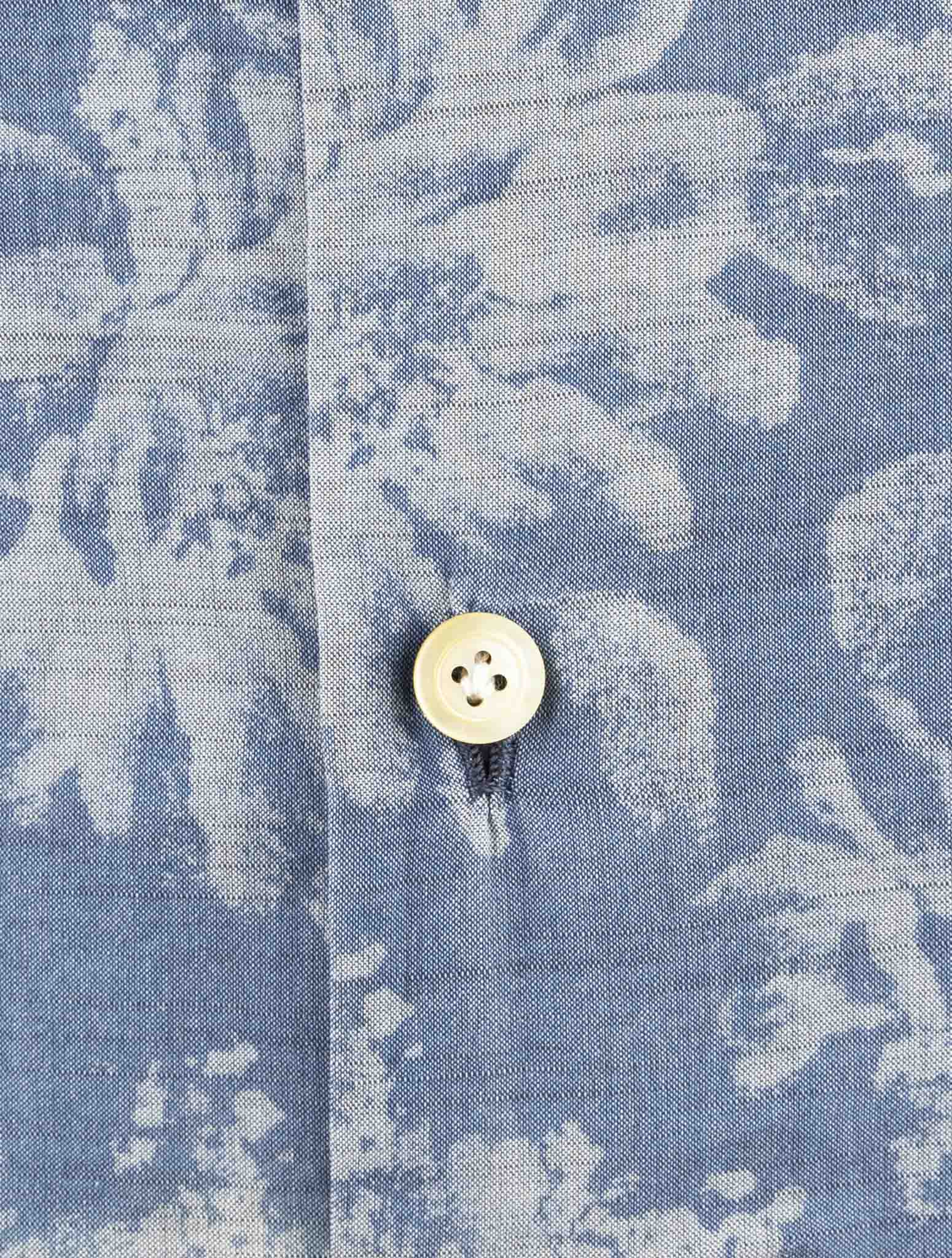 Kiton Blue Cotton Shirt