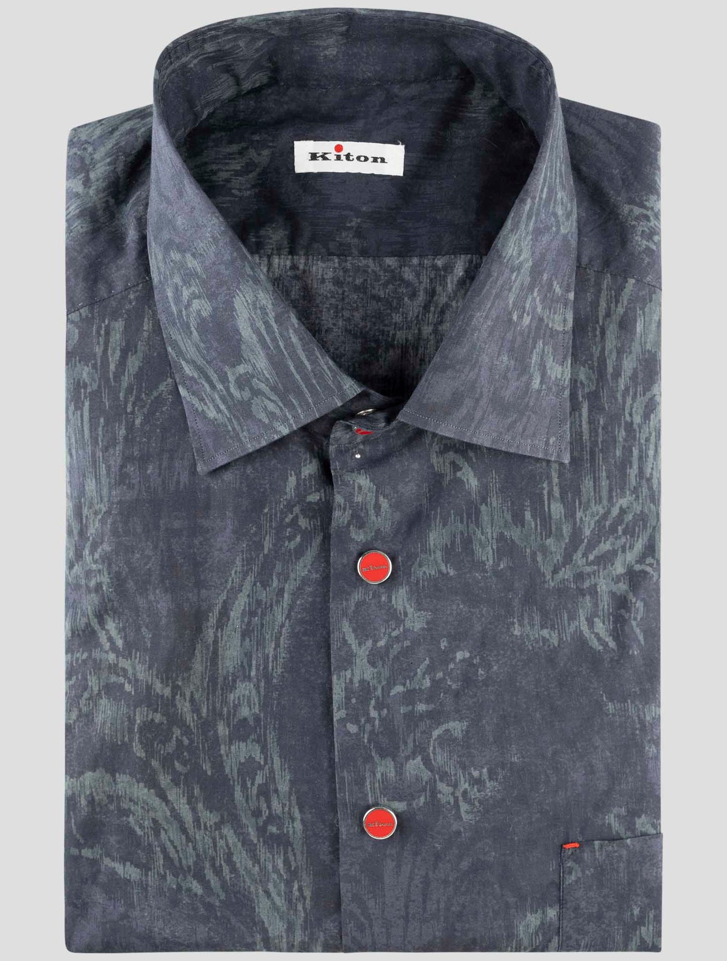 Kiton Blue Cotton Shirt