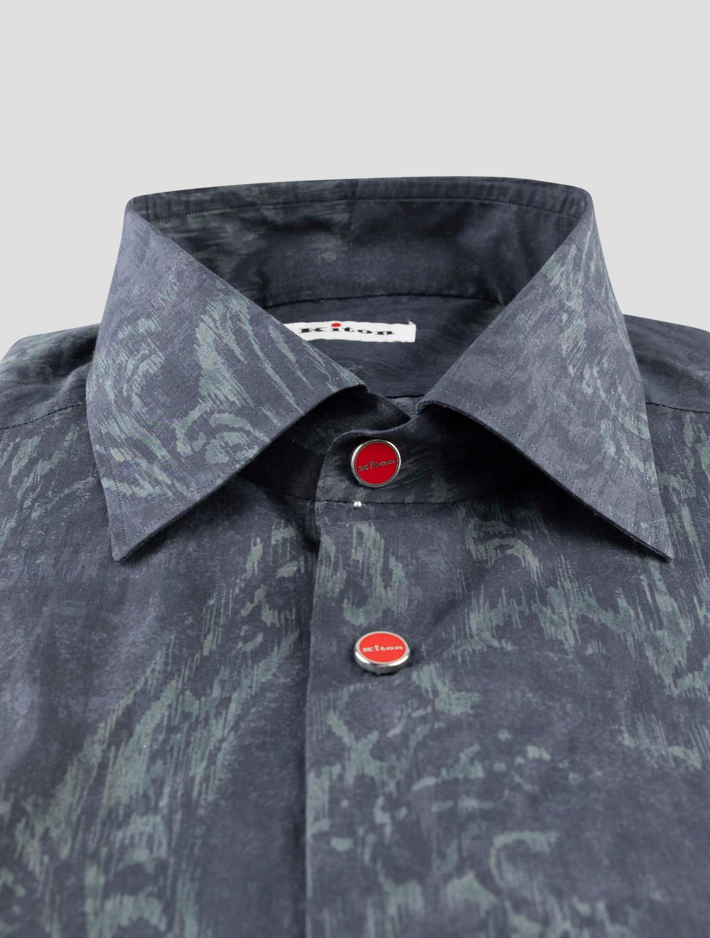 Kiton Blue Cotton Shirt