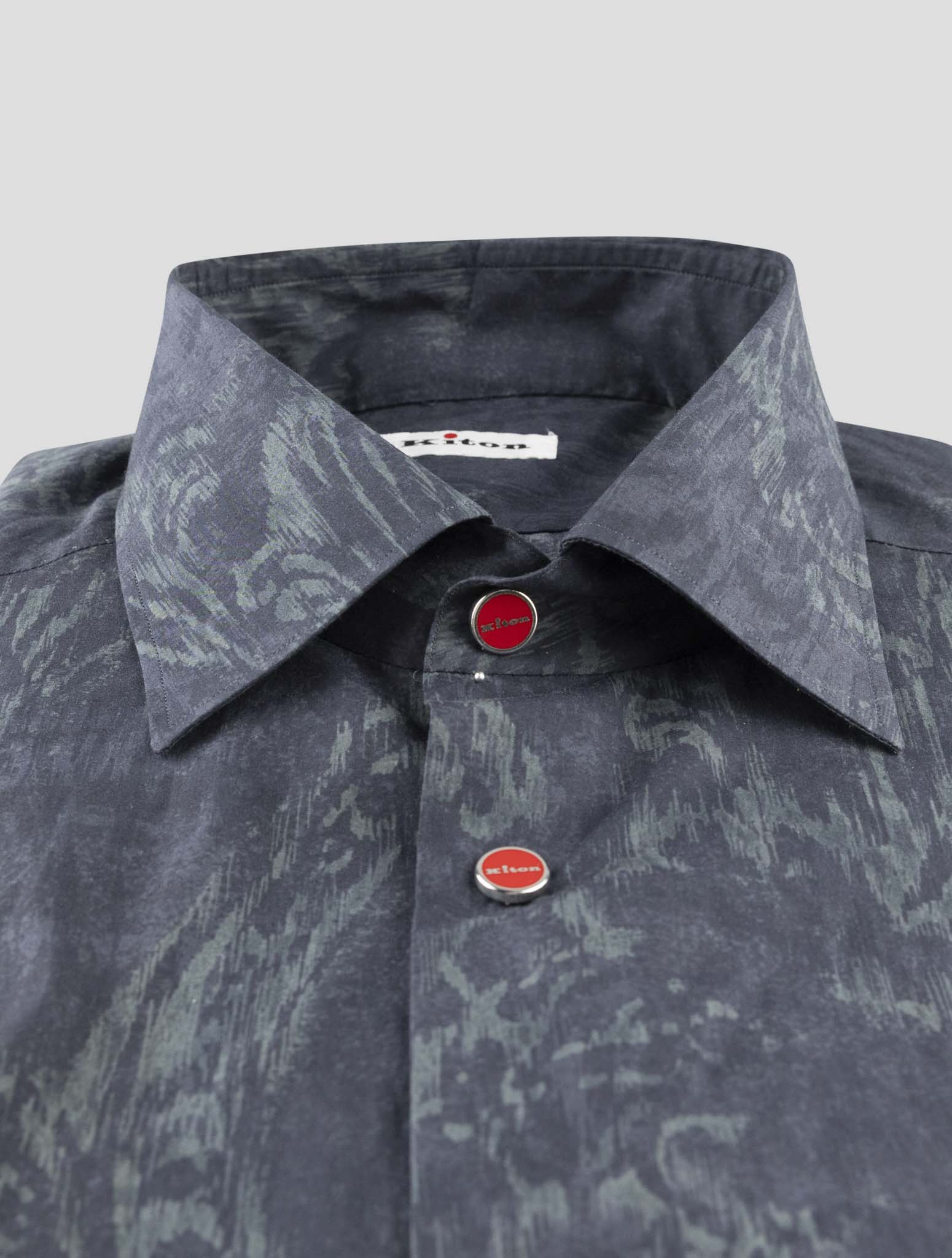 Kiton Blue Cotton Shirt