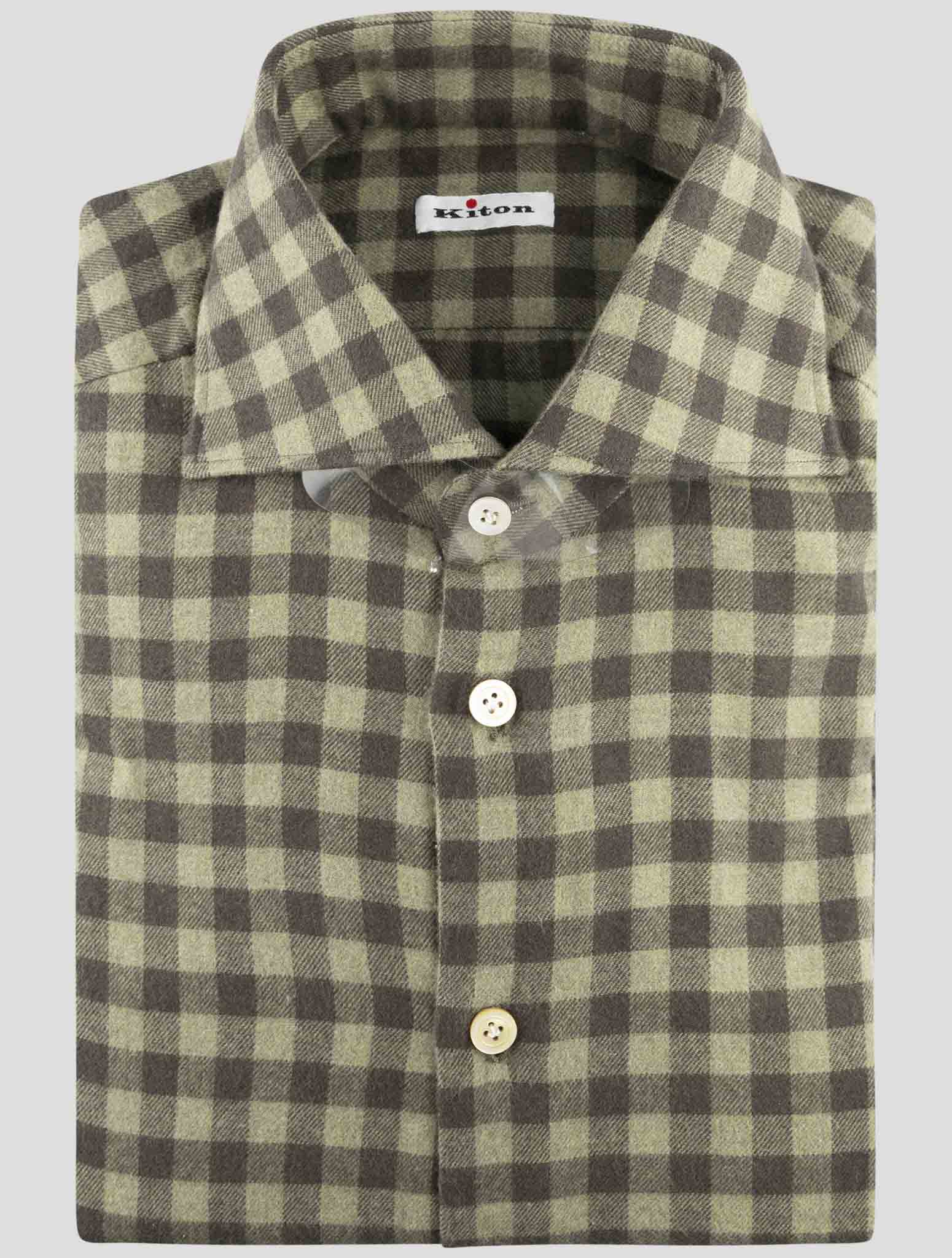 Kiton Brown Cotton Shirt