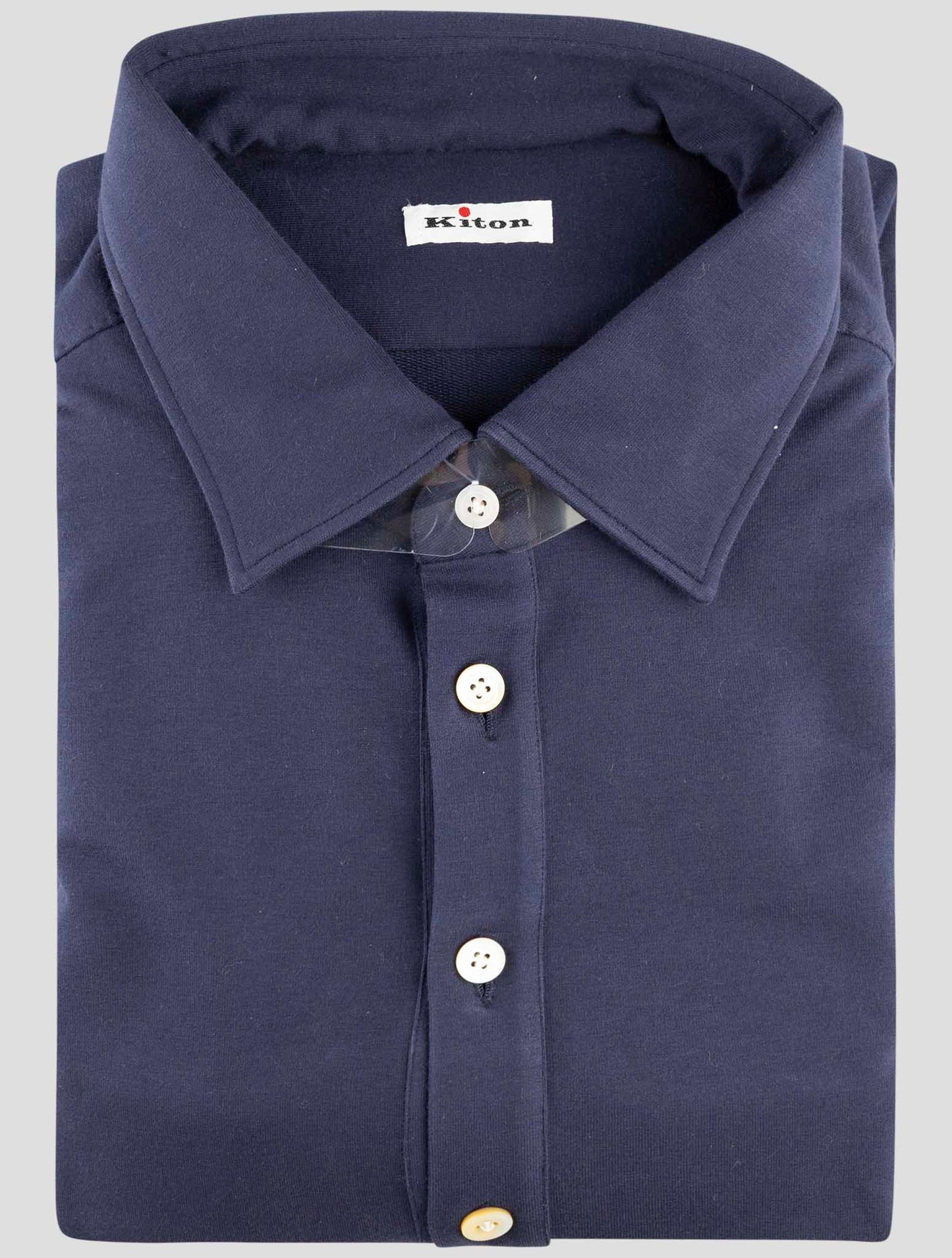 Kiton Blue Cotton Ea Sweater Polo
