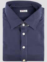 Kiton Blue Cotton Ea Sweater Polo