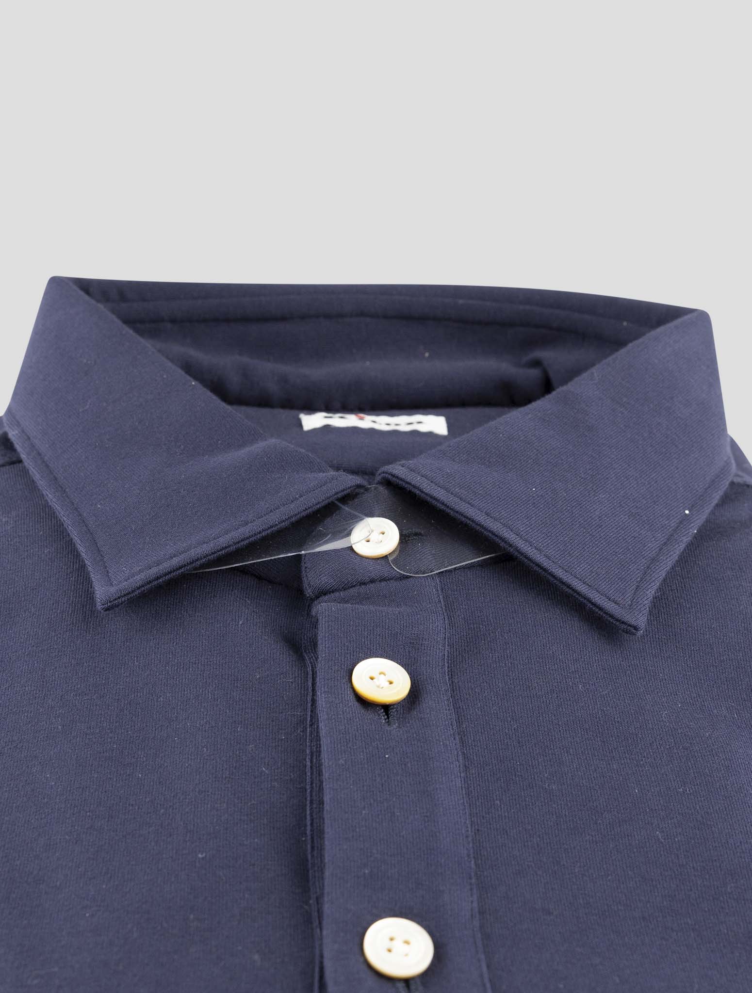 Kiton Blue Cotton Ea Sweater Polo