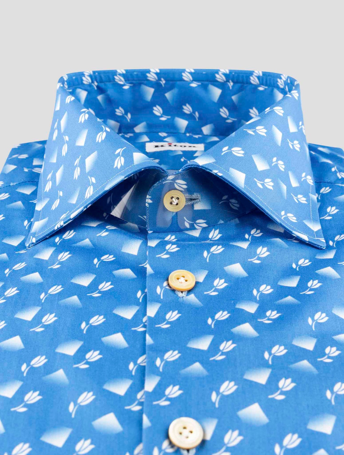 Kiton Blue Cotton Shirt