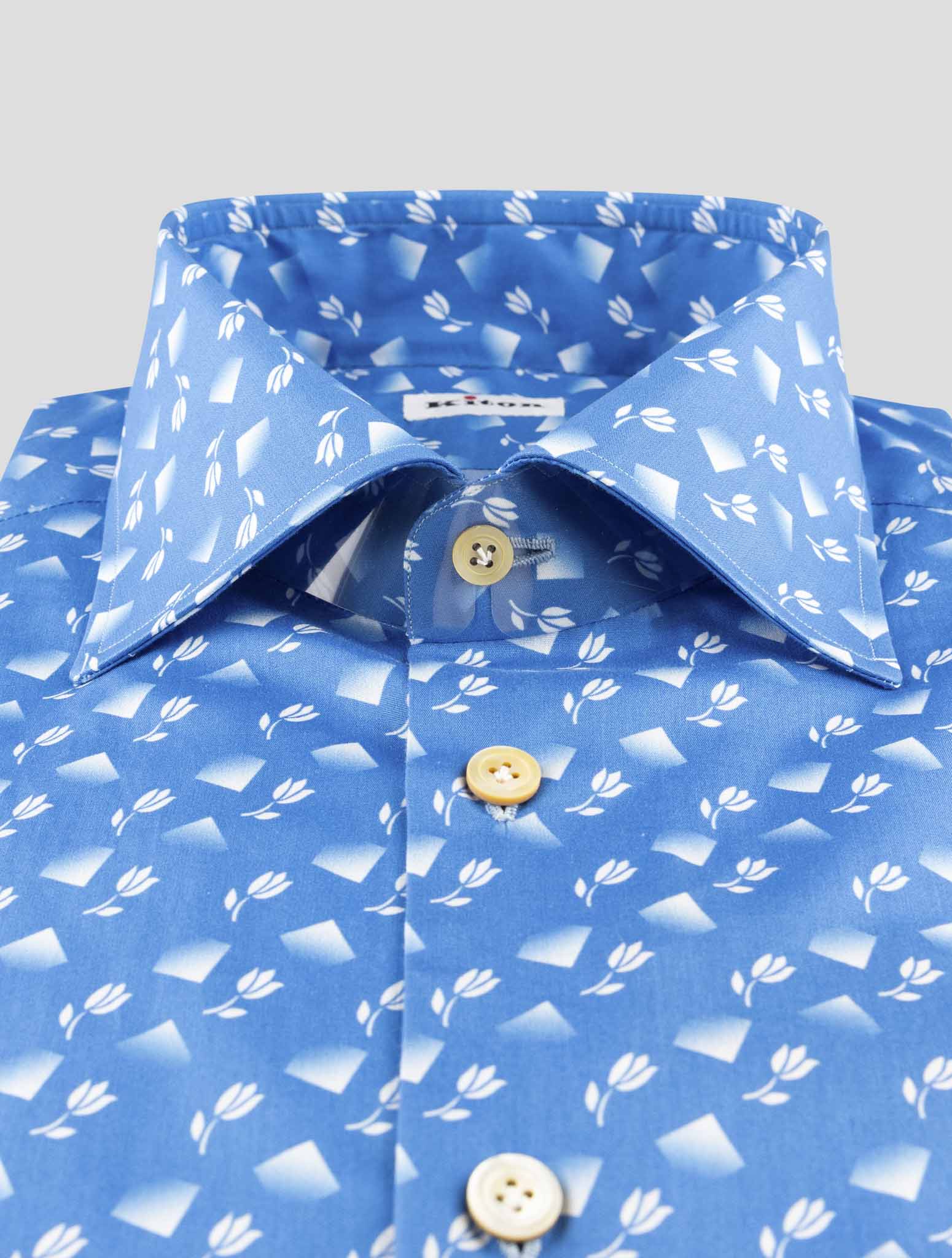 Kiton Blue Cotton Shirt