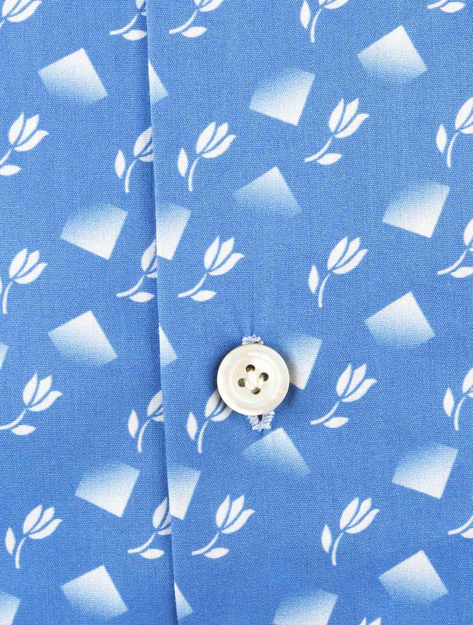 Kiton Blue Cotton Shirt