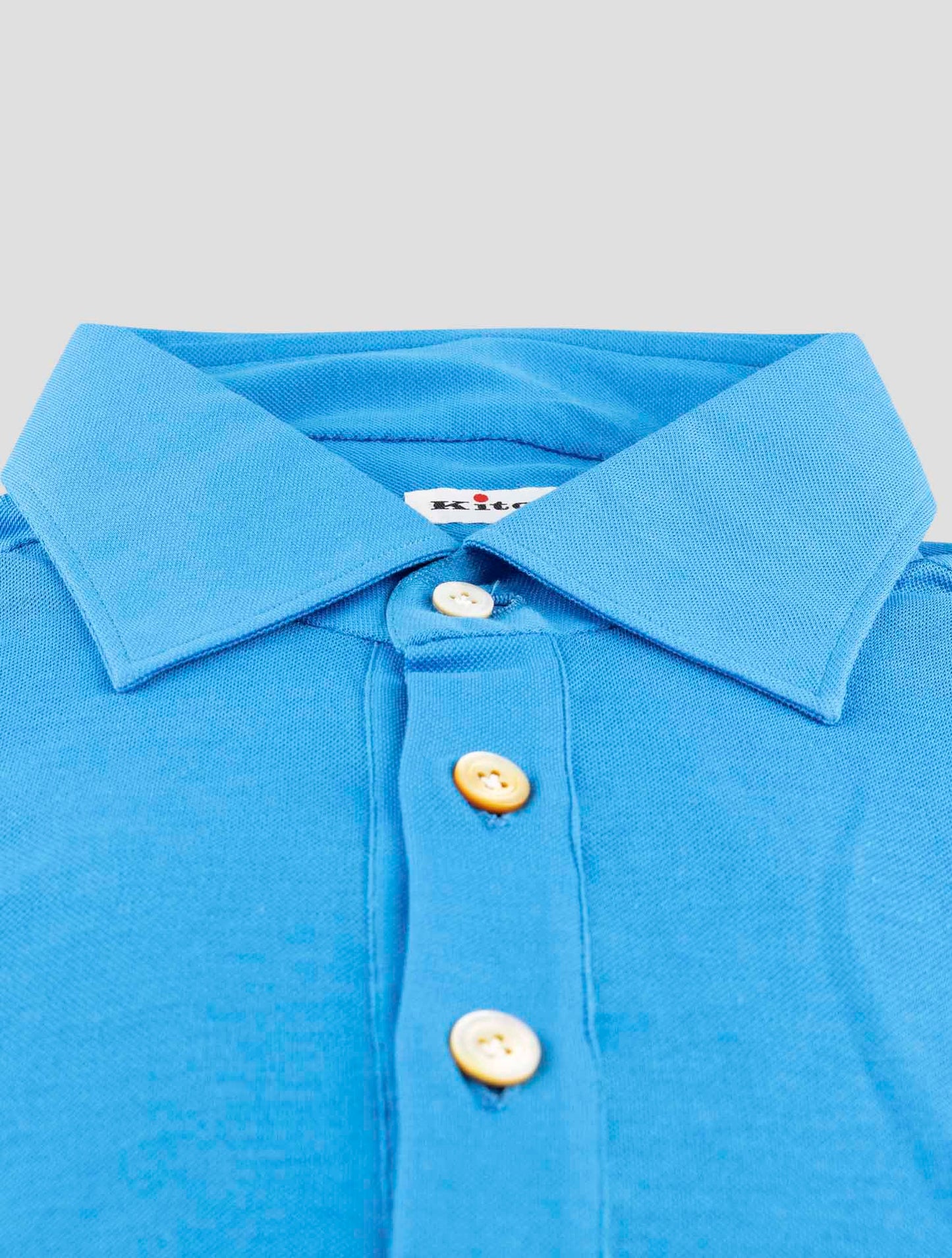 Kiton Blue Cotton Sweater Polo
