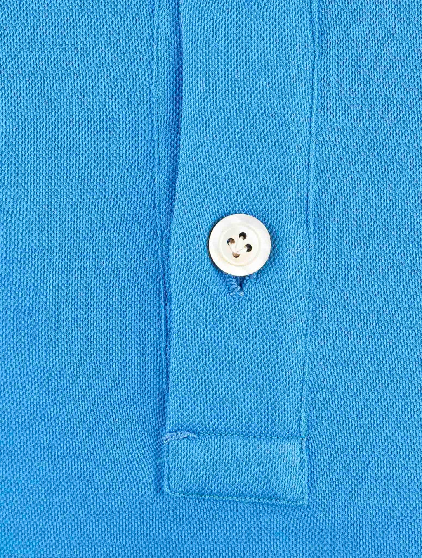 Kiton Blue Cotton Sweater Polo