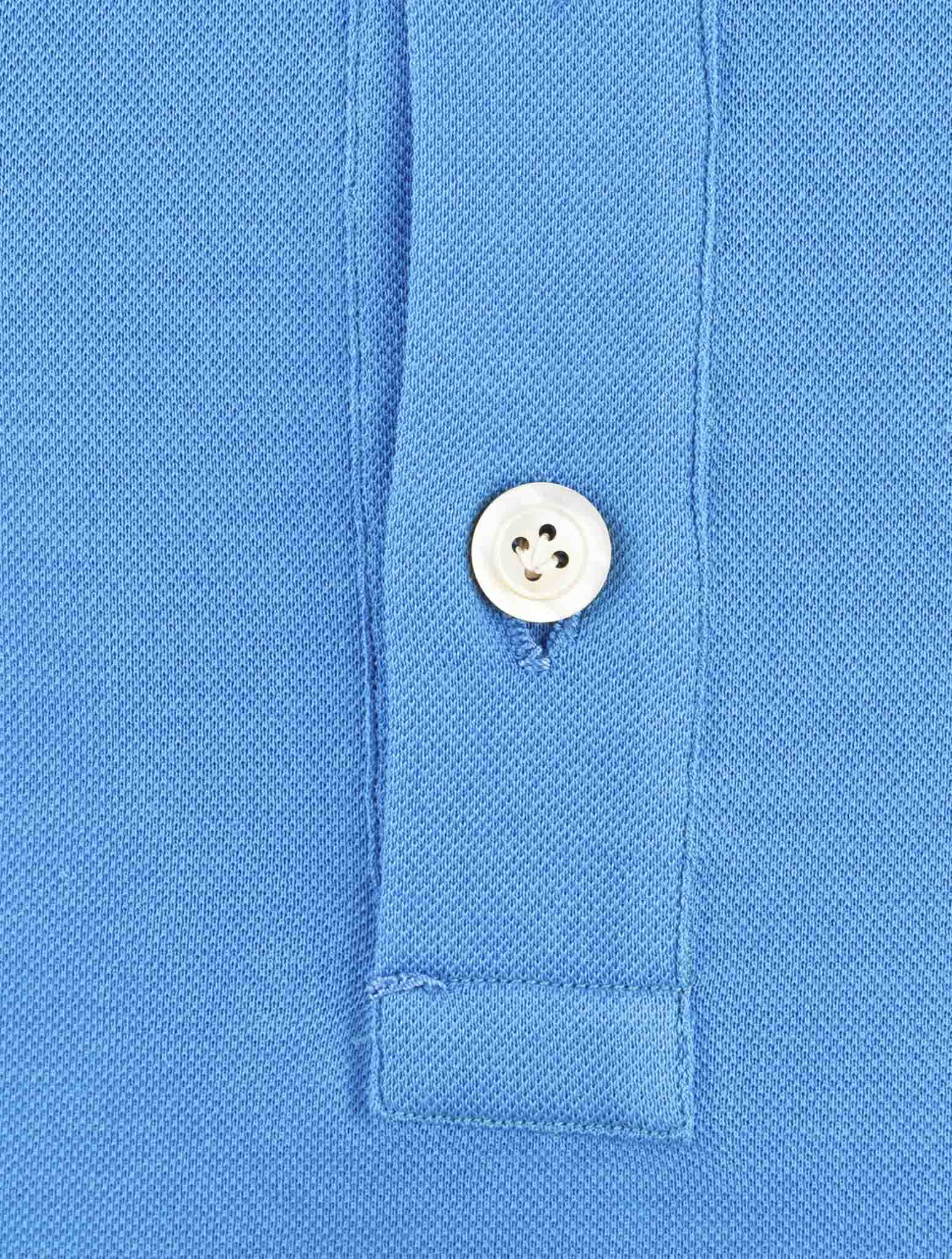 Kiton Blue Cotton Sweater Polo