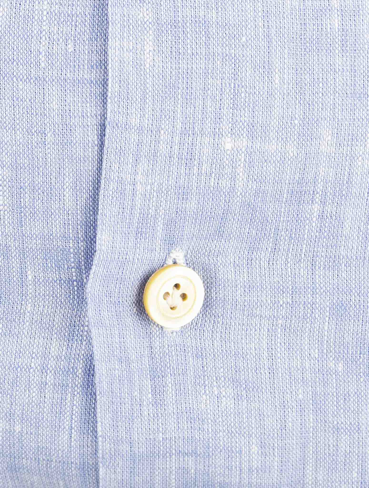 Kiton Light Blue Lienen Shirt