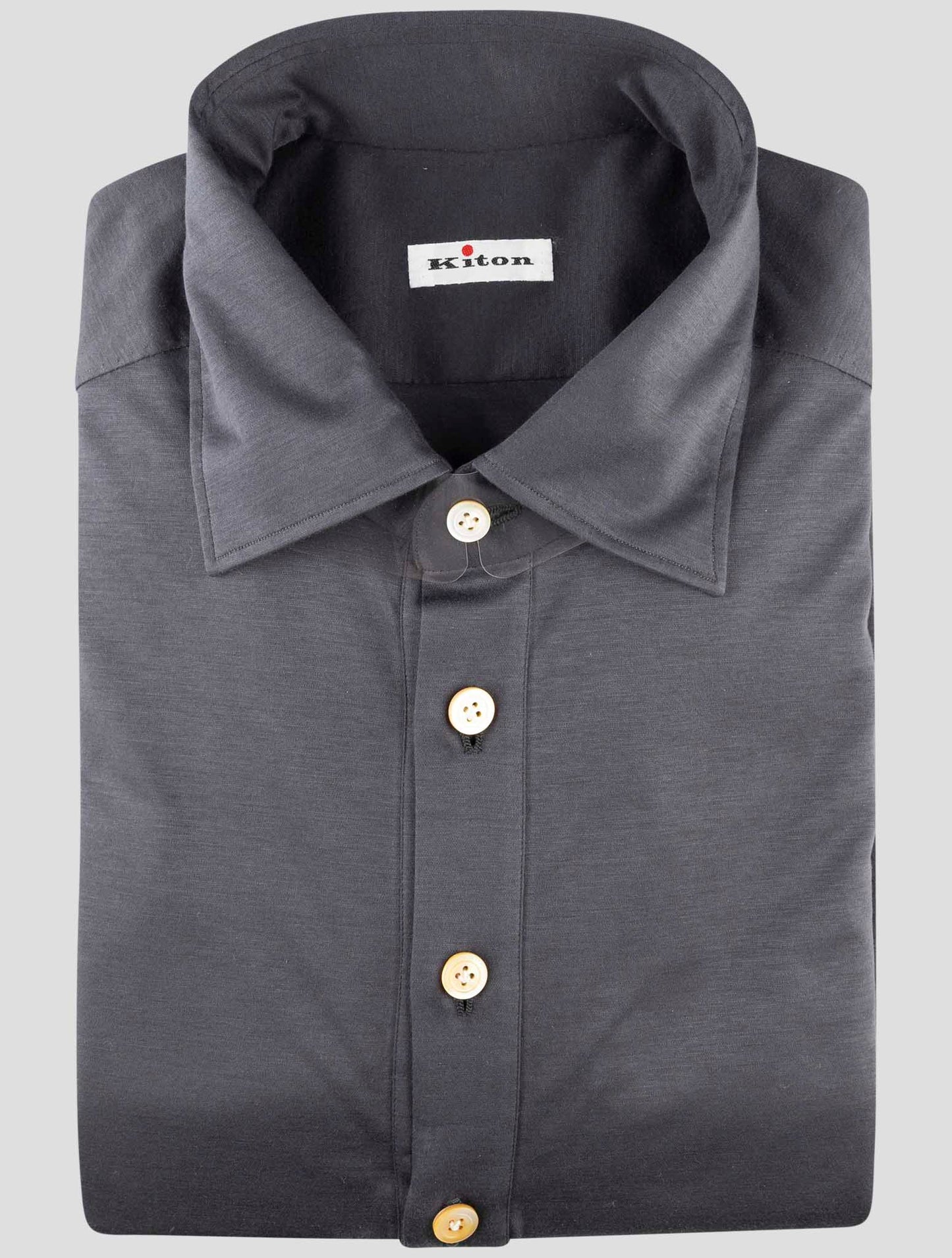 Kiton Gray Cotton Shirt