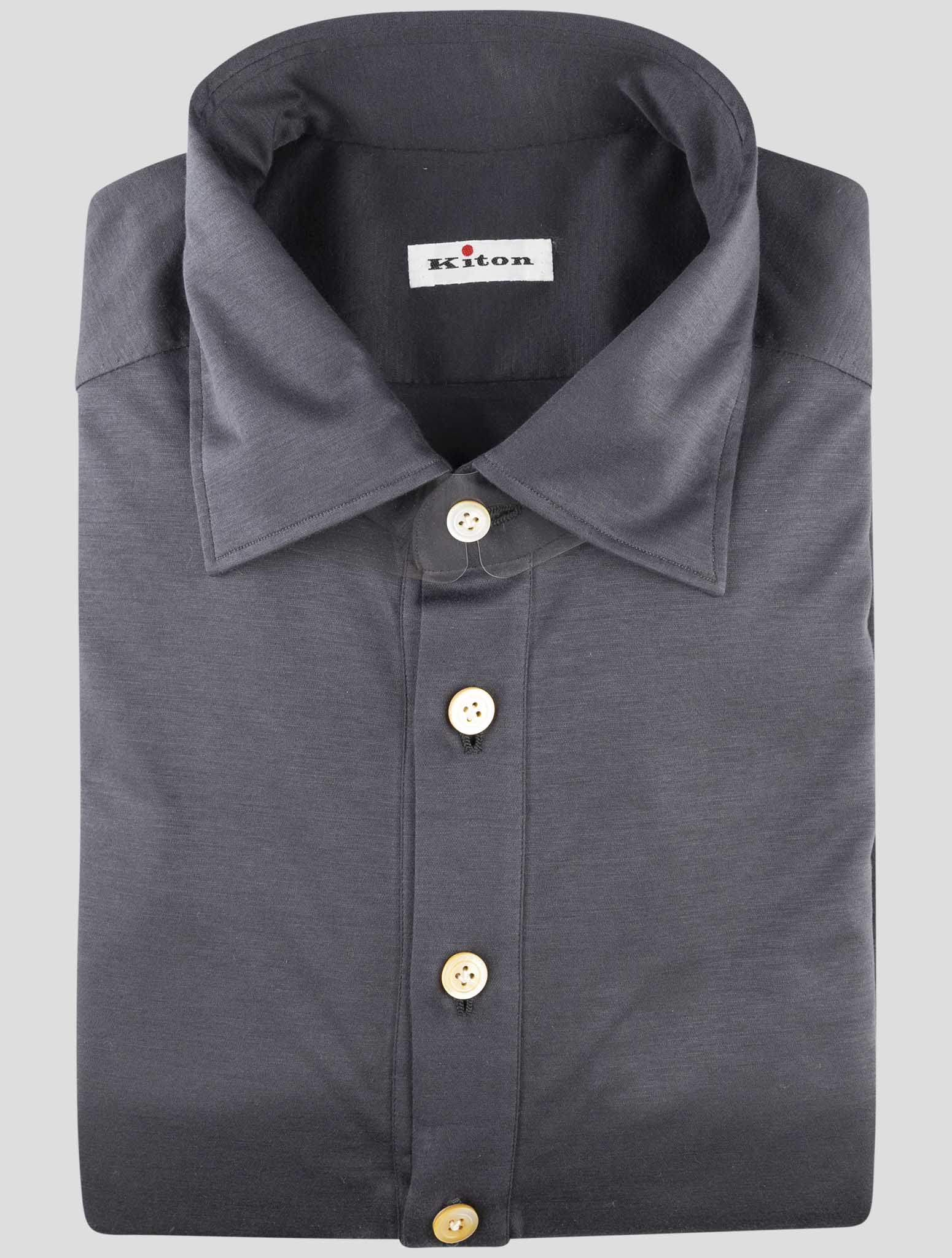Kiton Gray Cotton Shirt
