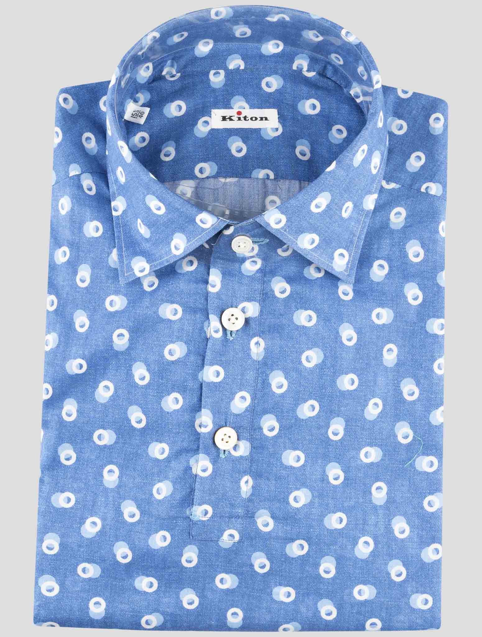 Kiton Blue Cotton Sweater Polo