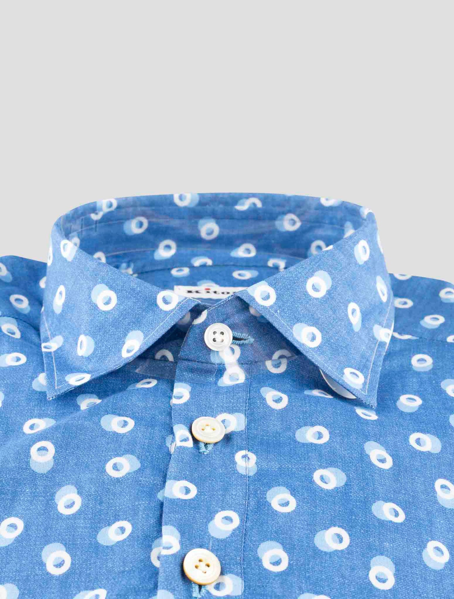 Kiton Blue Cotton Sweater Polo