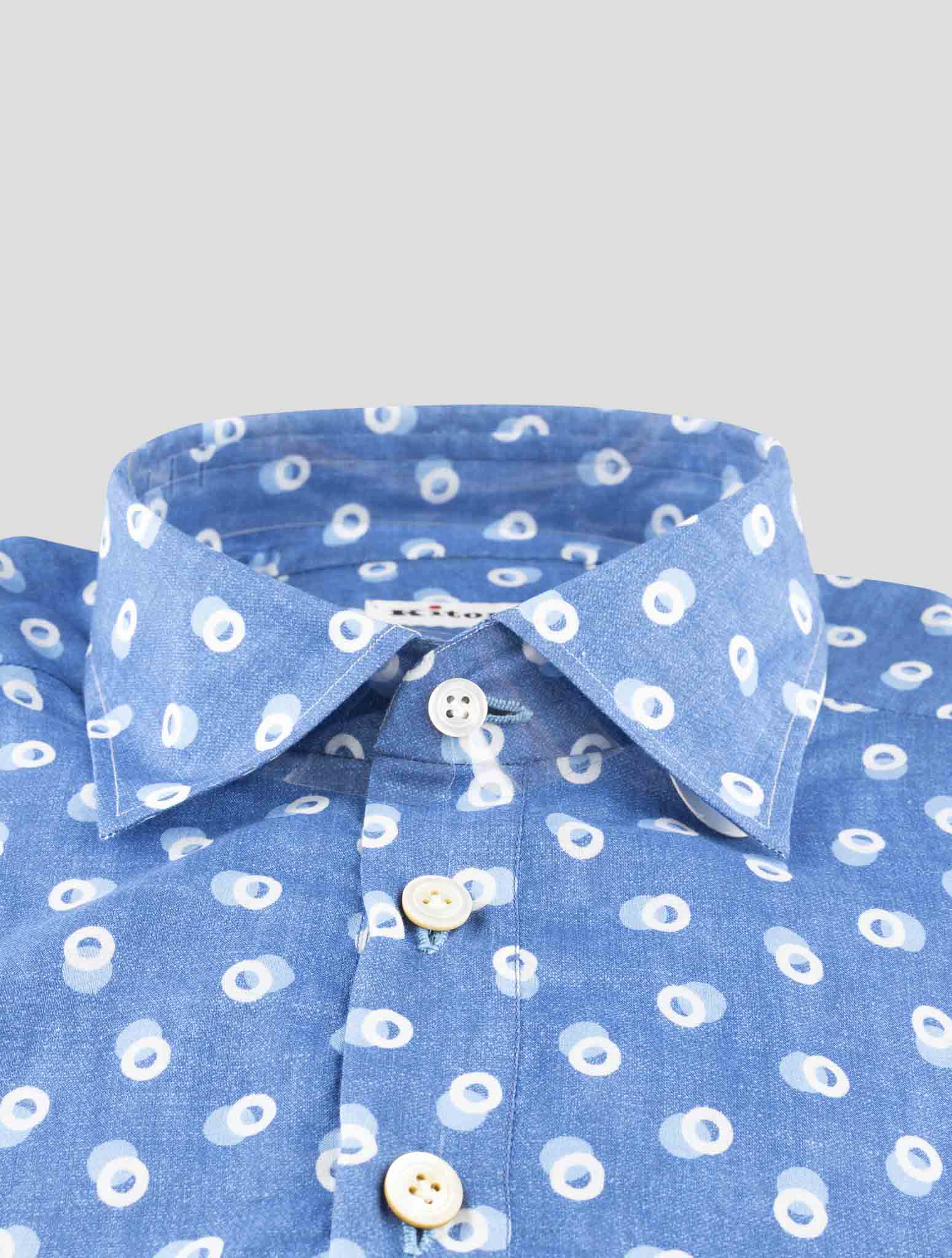 Kiton Blue Cotton Sweater Polo