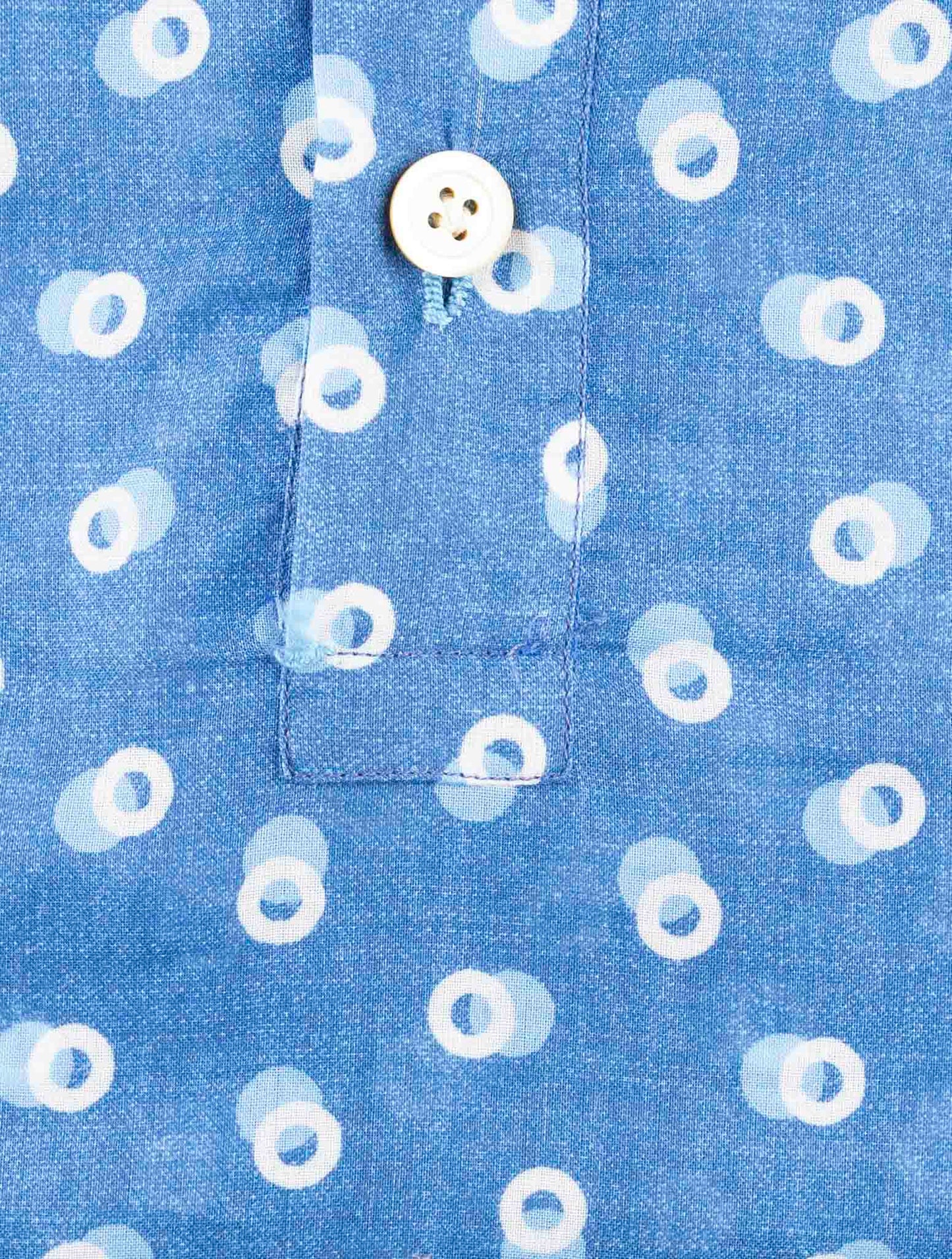 Kiton Blue Cotton Sweater Polo