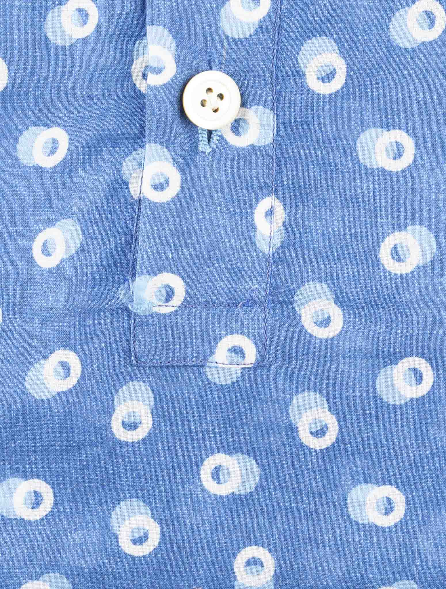 Kiton Blue Cotton Sweater Polo