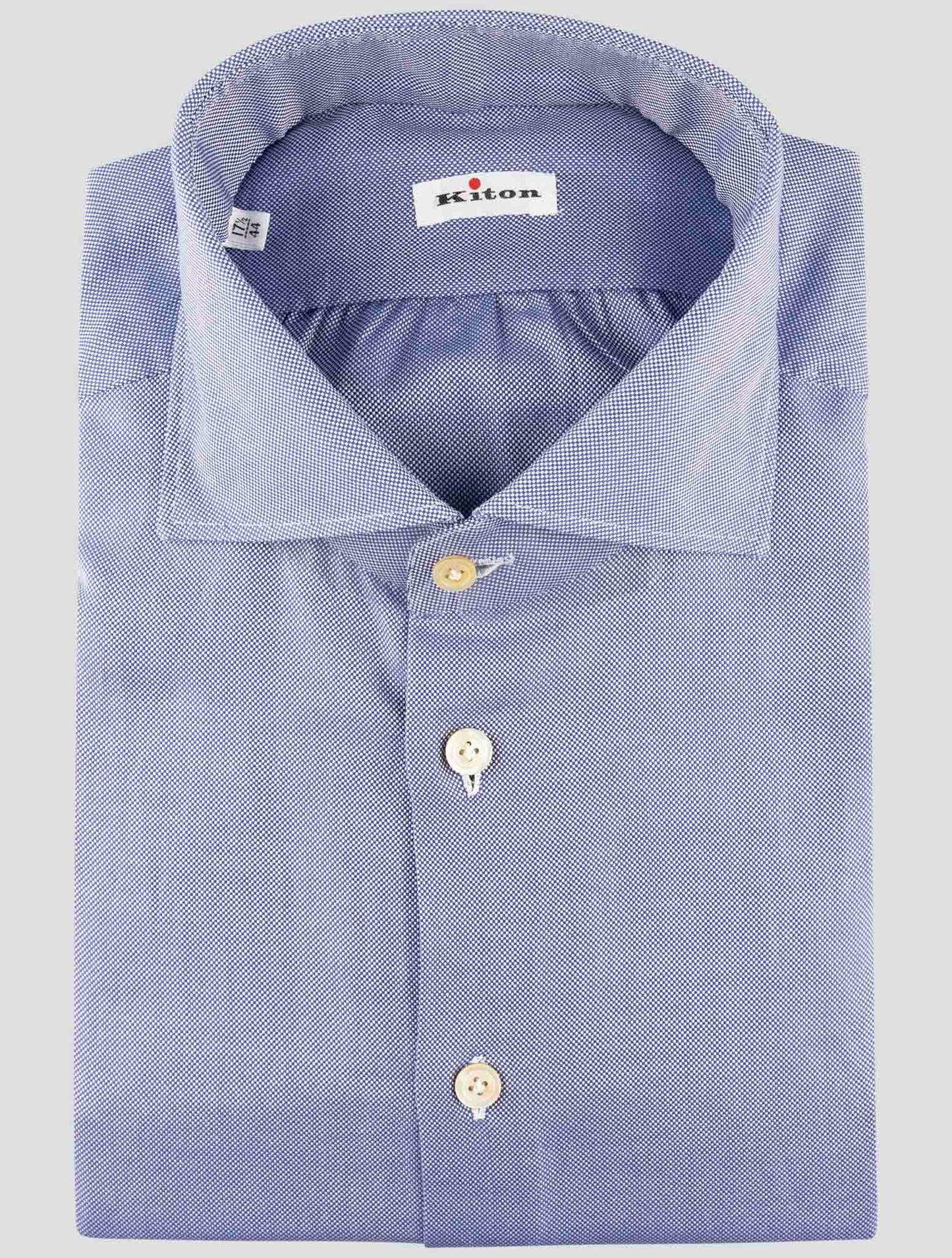 Kiton Blue Cotton Shirt