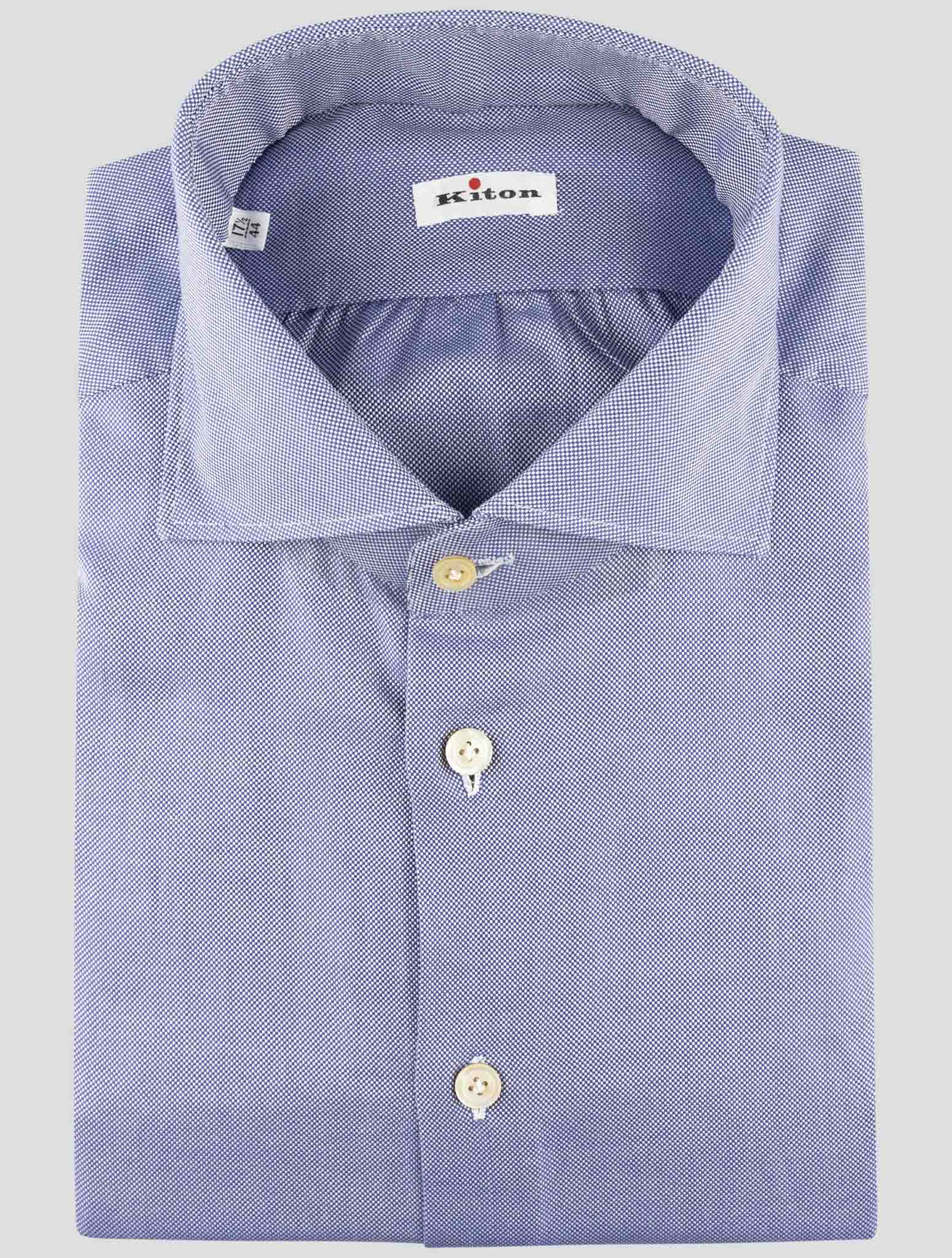 Kiton Blue Cotton Shirt