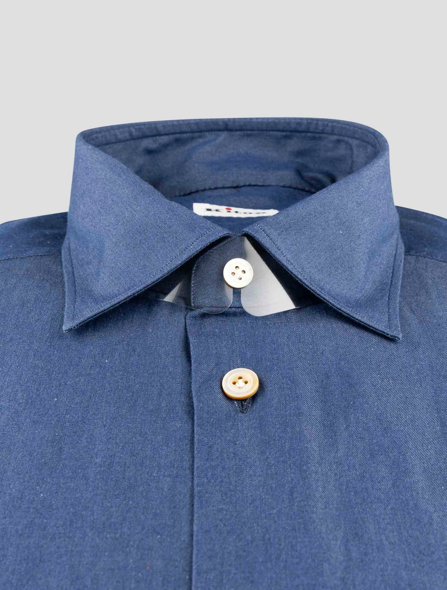 Kiton Blue Cotton Shirt